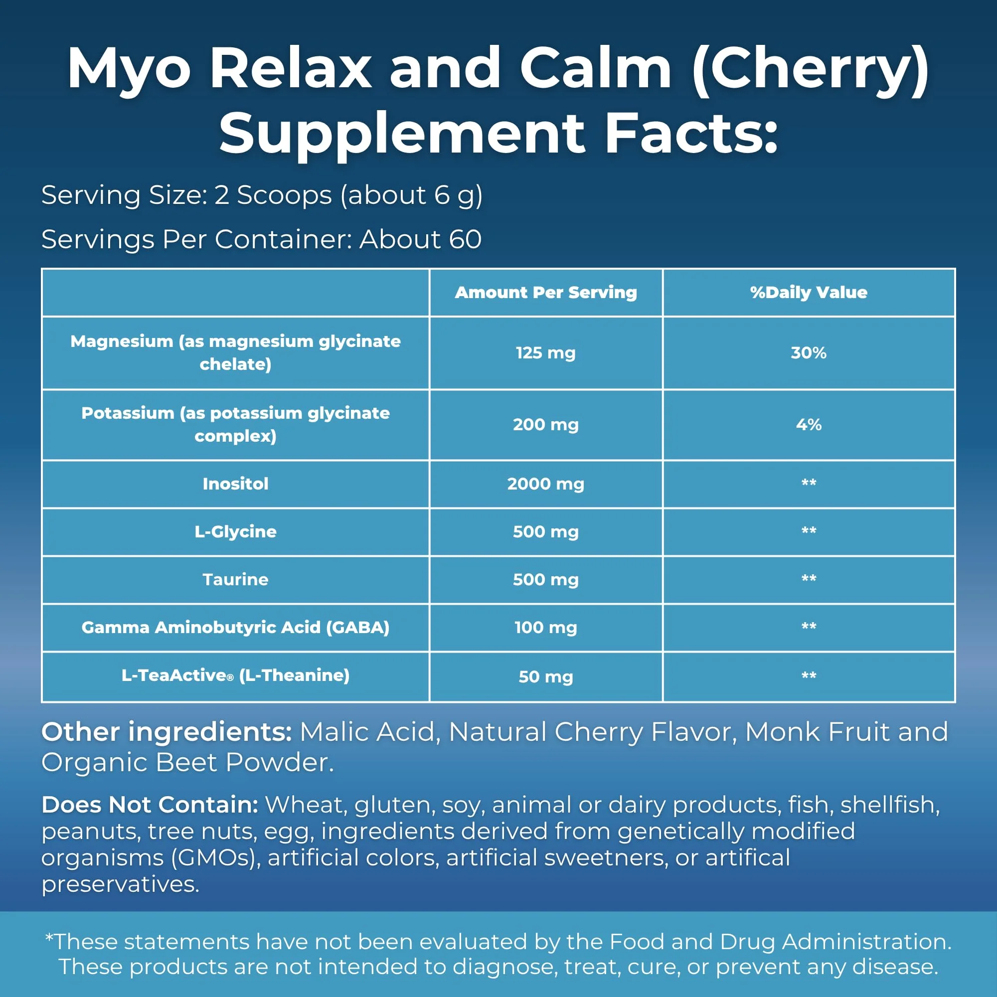 MYOXCIENCE Myo Relax and Calm | Myo-Inositol, L-Theanine, Taurine, Magnesium & GABA | Sleep, Neurotransmitter & Hormone Support (Cherry, 60 Servings) - Image 2