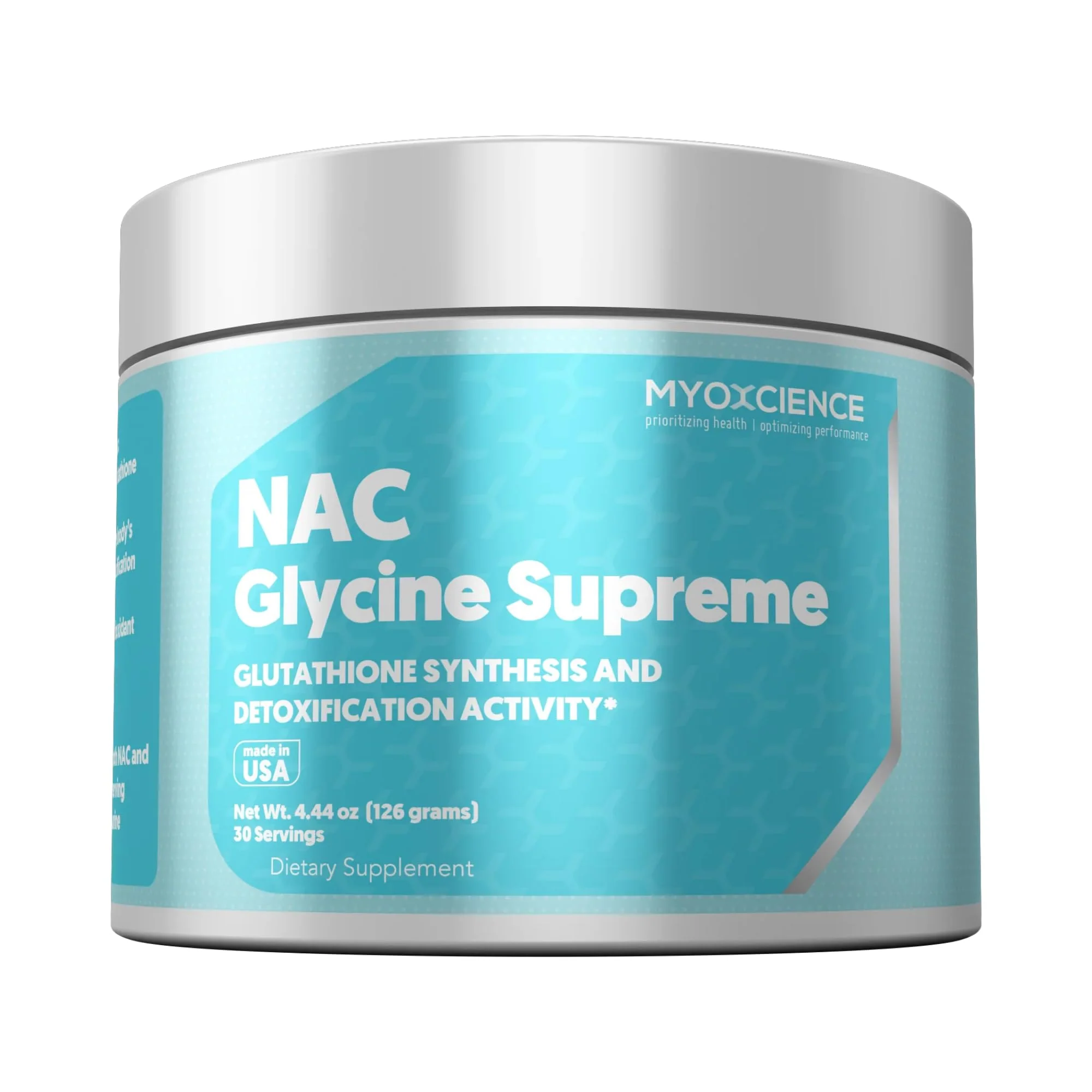 MYOXCIENCE NAC Glycine Supreme – NAC + Glycine + Taurine (Natural Peach & Pineapple) 30 Servings