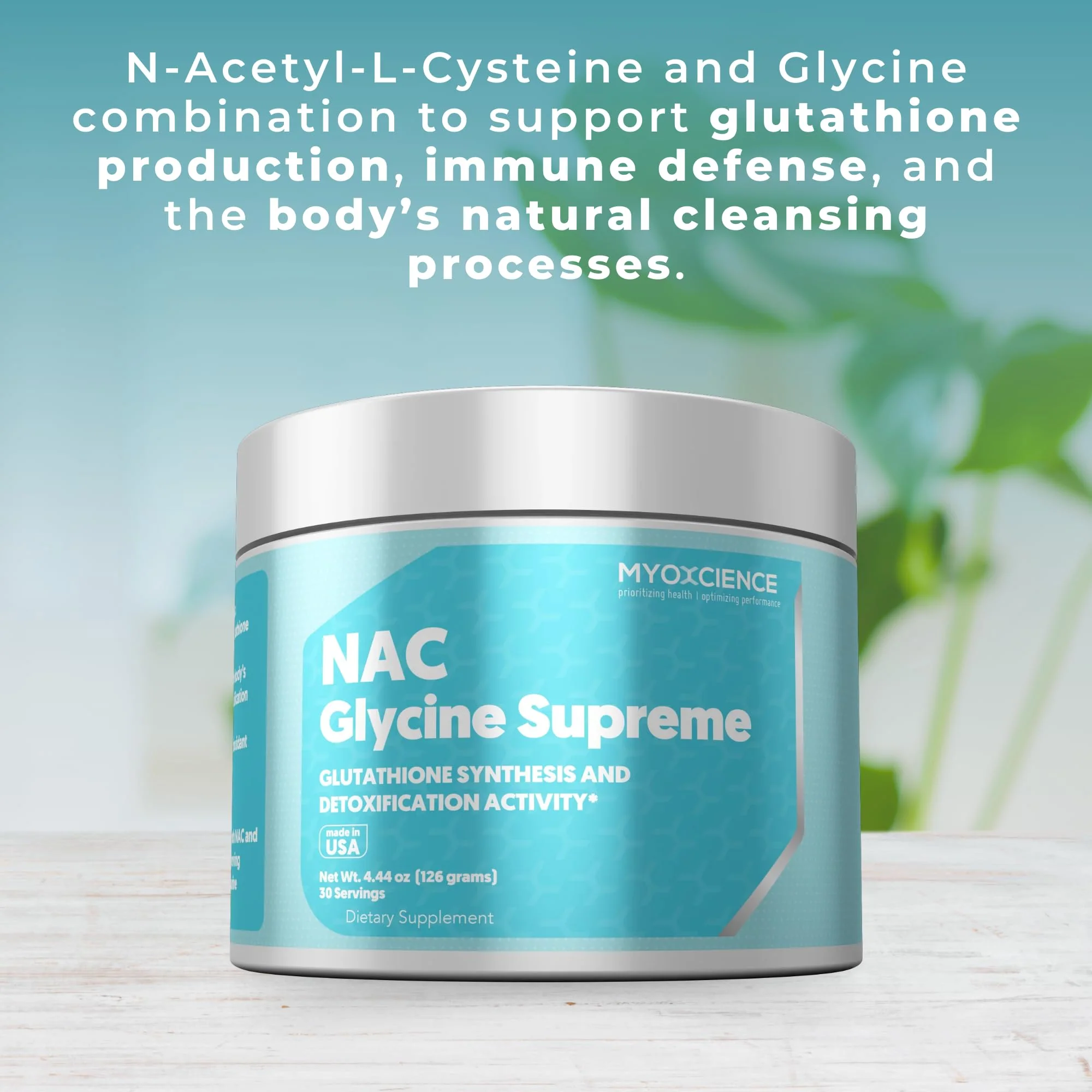 MYOXCIENCE NAC Glycine Supreme – NAC + Glycine + Taurine (Natural Peach & Pineapple) 30 Servings - Image 3