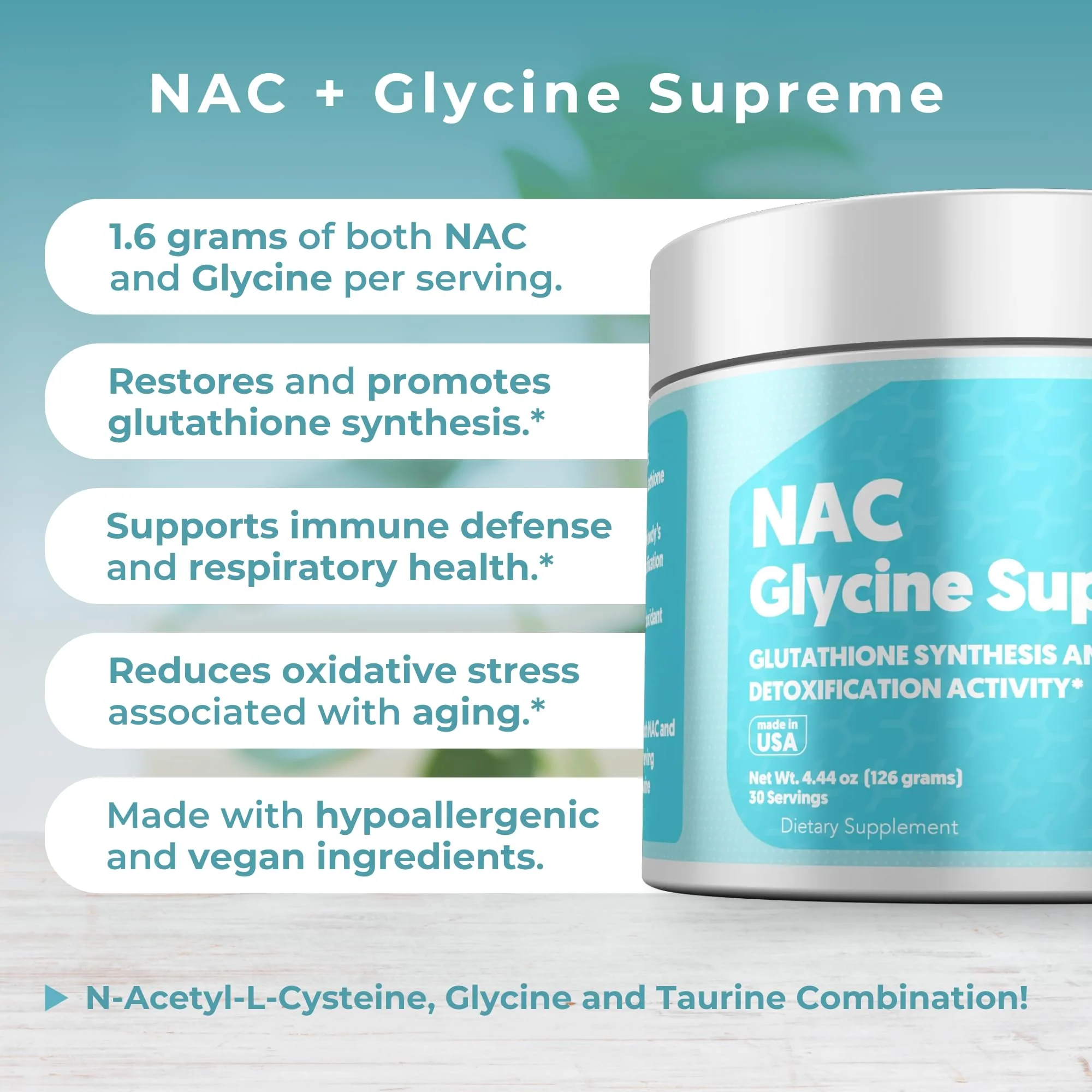 MYOXCIENCE NAC Glycine Supreme – NAC + Glycine + Taurine (Natural Peach & Pineapple) 30 Servings - Image 6