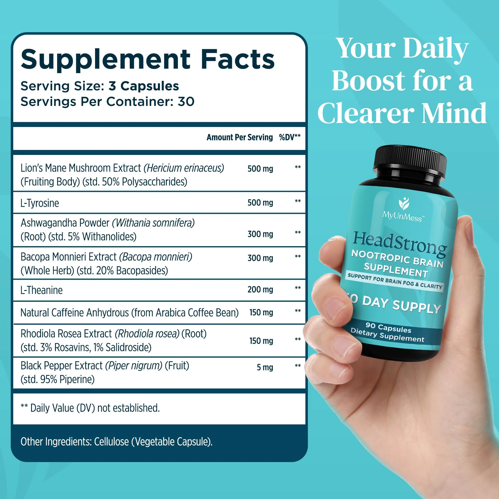 MyUnMess Brain & Cognitive Blend for Women – Clarity & Focus | Perimenopause Support | 90 Capsules - Image 14