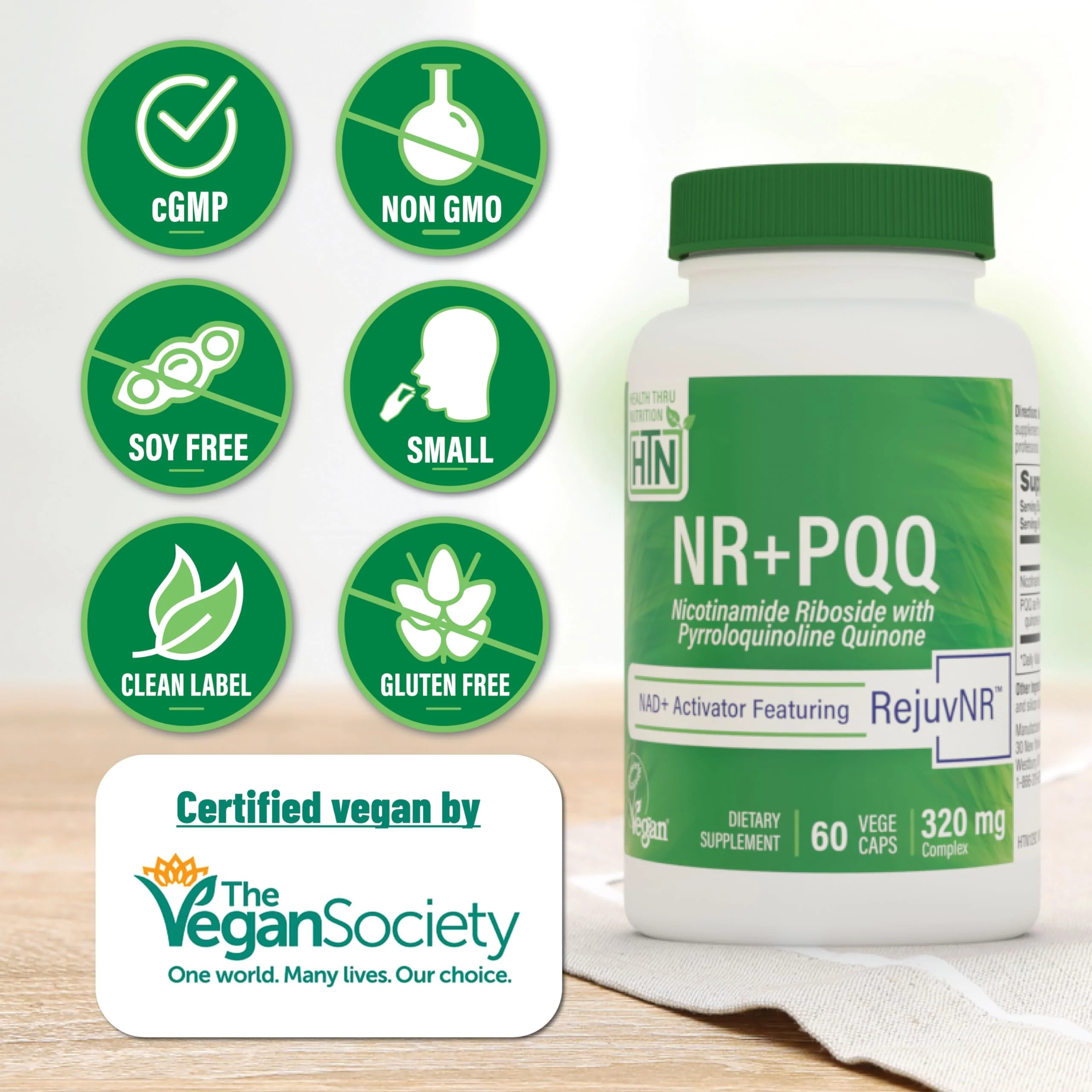 NAD+ Activator NR + PQQ - 300mg NR, 20mg PQQ | Pack of 60 | Non-GMO - Image 4