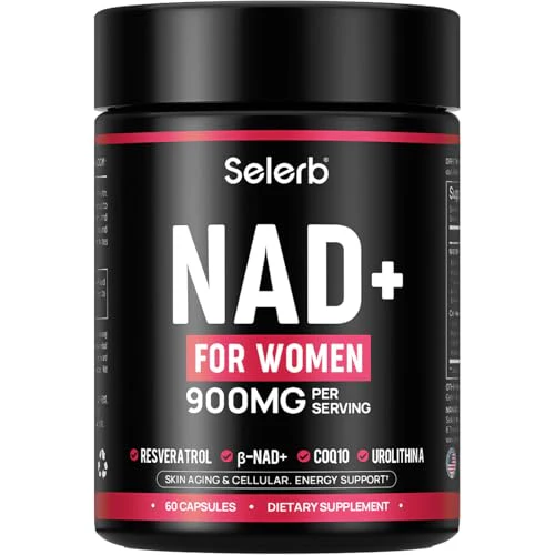 NAD+ Supplement for Women – β-NAD+ NMN Alternative with Trans-Resveratrol, CoQ10, D-Ribose | 60 Capsules Advanced