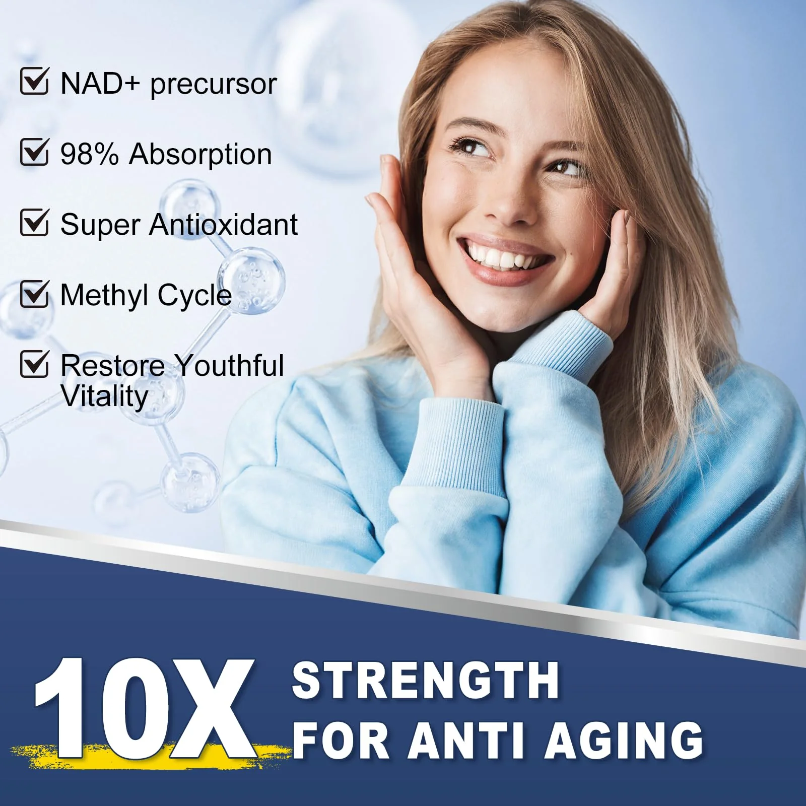 NAD Supplement Softgels 1700mg – NR, Quercetin Phytosome, Trans-Resveratrol & TMG | 360-Count (180 Days) - Image 4