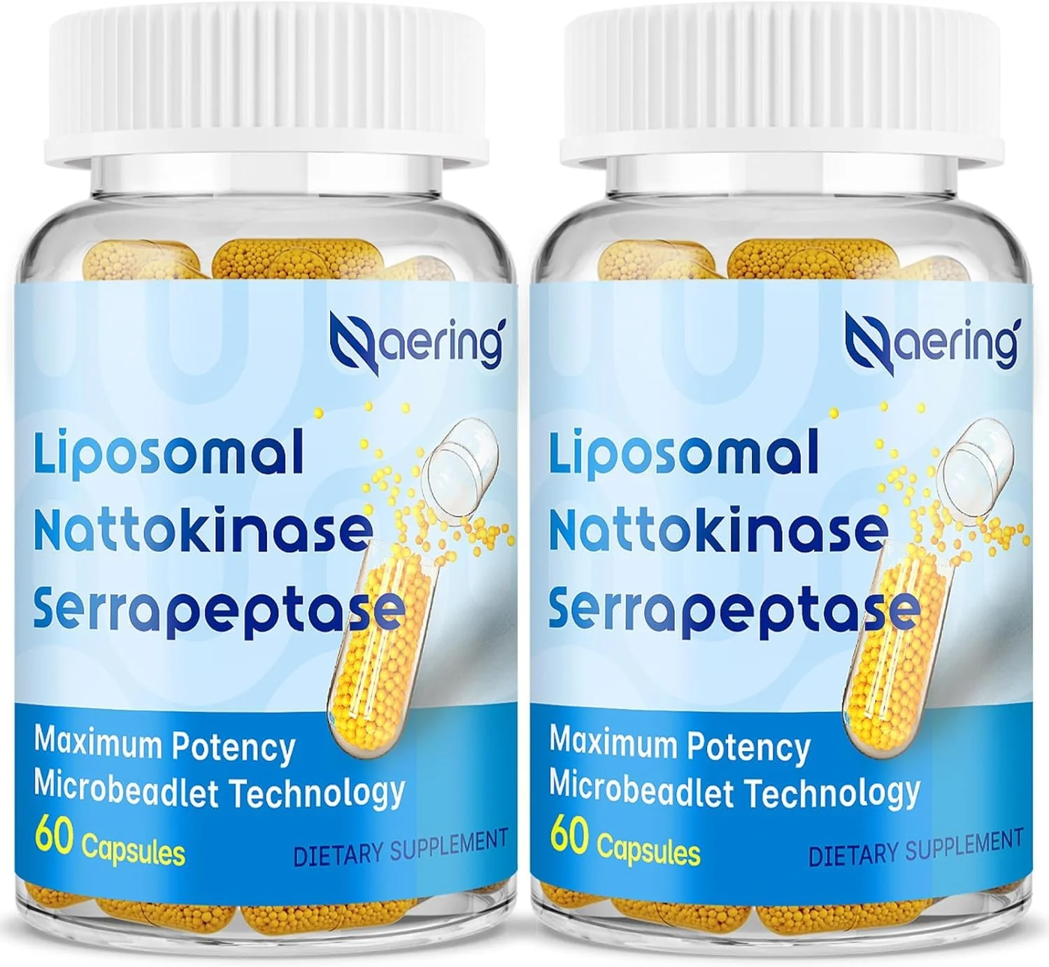 Naering Liposomal Nattokinase 12,000 FU + Serrapeptase 360,000 SPU – 60 Capsules (2 Bottles) - Image 8