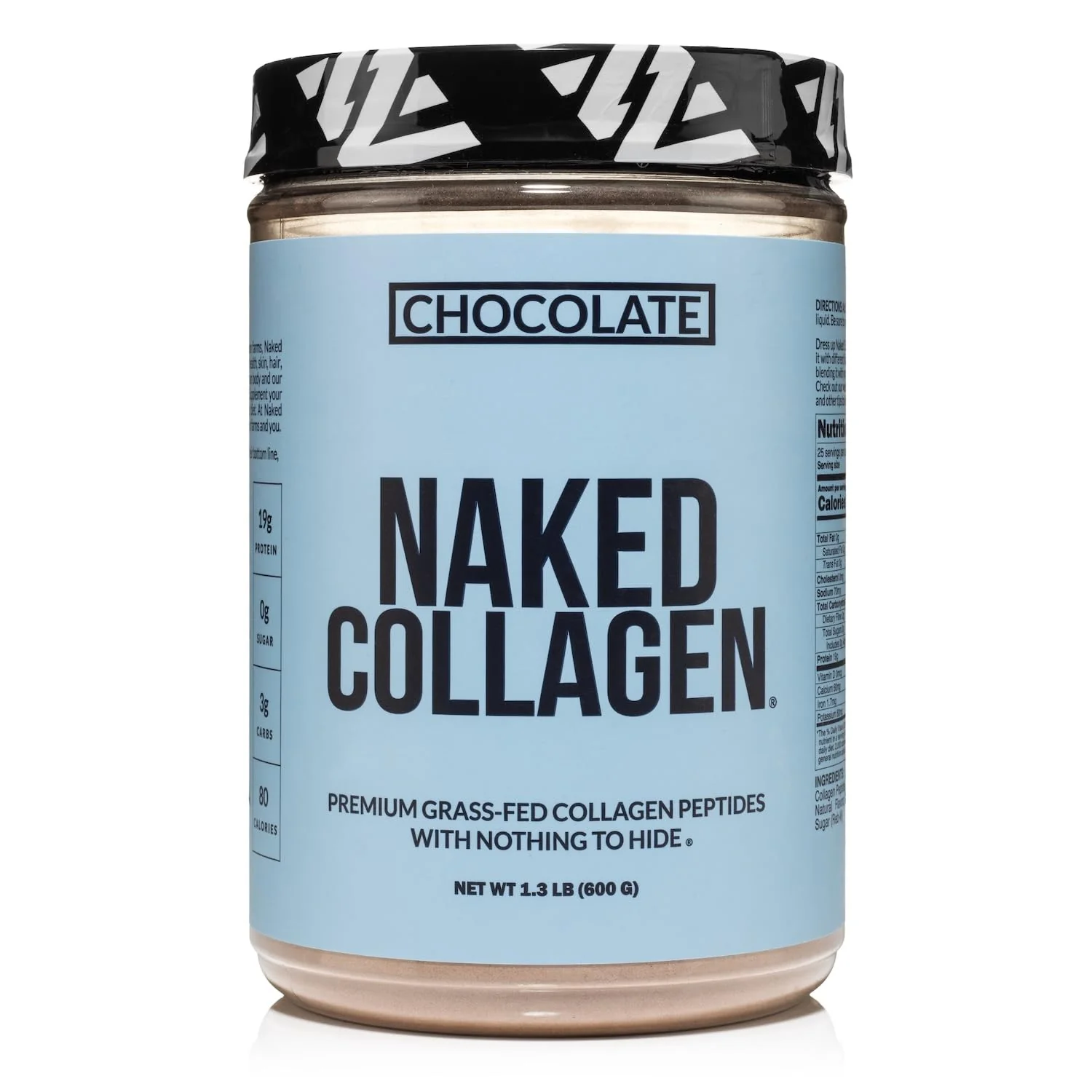 NAKED Chocolate Collagen Peptides Powder – 24 Servings, 20 oz, Grass-Fed, Paleo & Keto Friendly, Non-GMO, Gluten Free