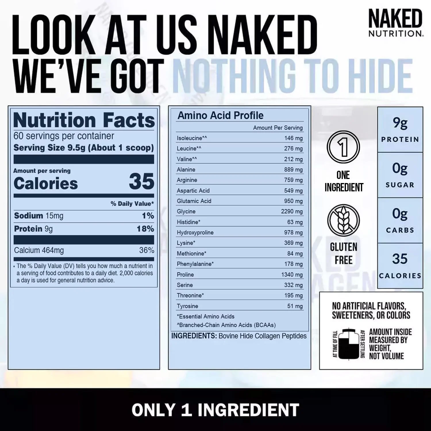NAKED Collagen Peptides Powder – Pasture-Raised, Unflavored, 60 Servings, 20oz | Paleo, Keto, Gluten Free, Non-GMO - Image 11