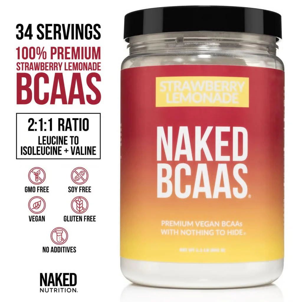 NAKED Strawberry Lemonade BCAAs – 501g, 34 Servings, Vegan 2:1:1 Powder - Image 2