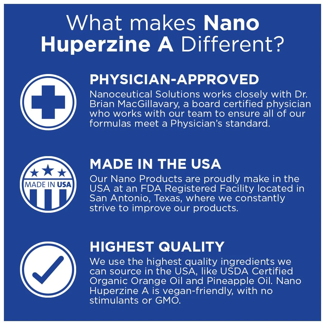 Nano HUPERZINE A – Nanosized Liquid, Instant Absorption, 6000 mcg per Bottle | 30 Servings | Non-GMO GMP Certified - Image 4