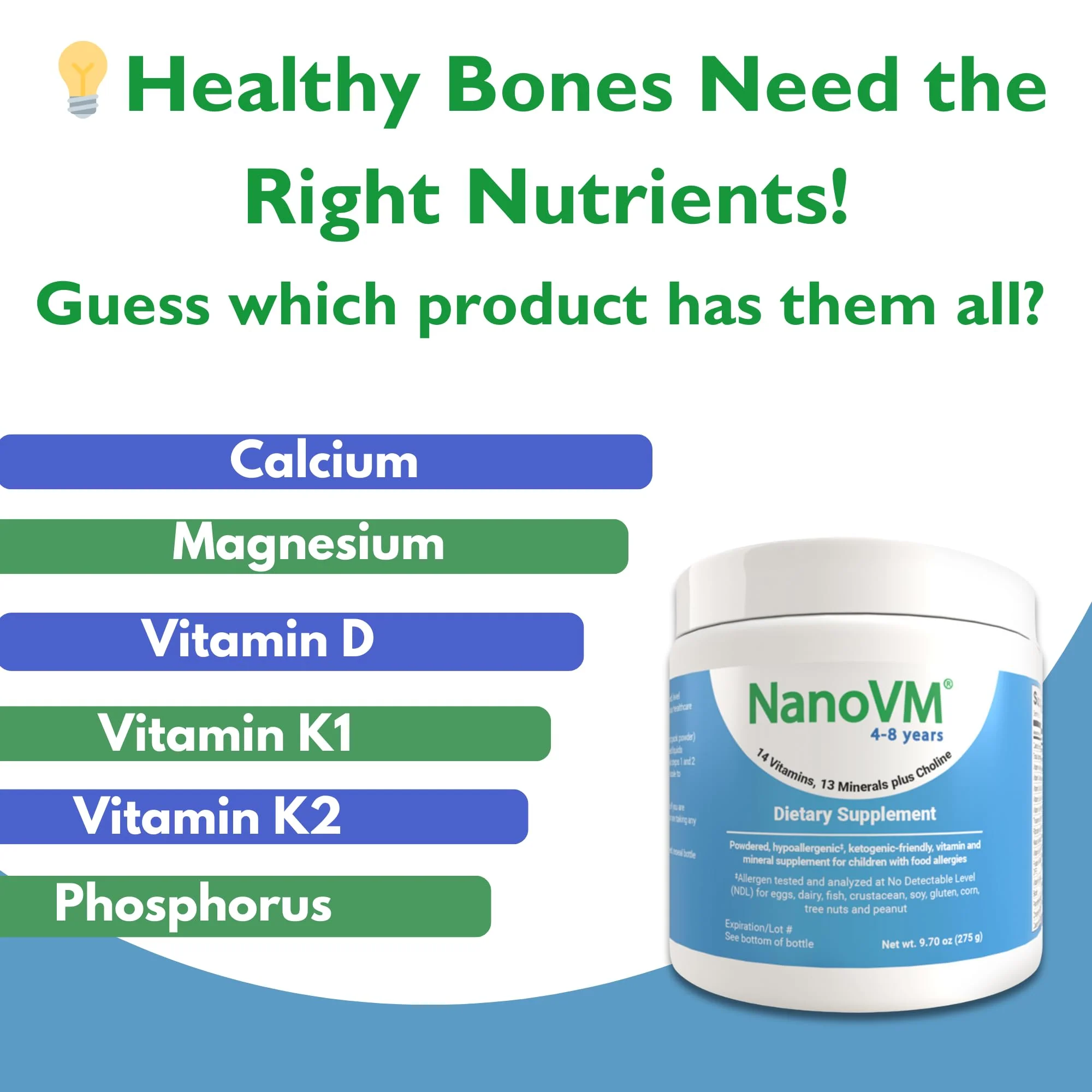 NanoVM 4-8 Years Allergen-Free Kids Multivitamin Powder | Solace Nutrition 275g - Image 5