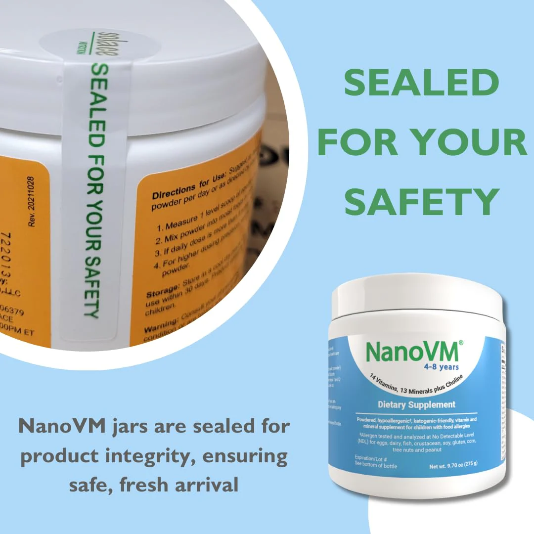 NanoVM 4-8 Years Allergen-Free Kids Multivitamin Powder | Solace Nutrition 275g - Image 6