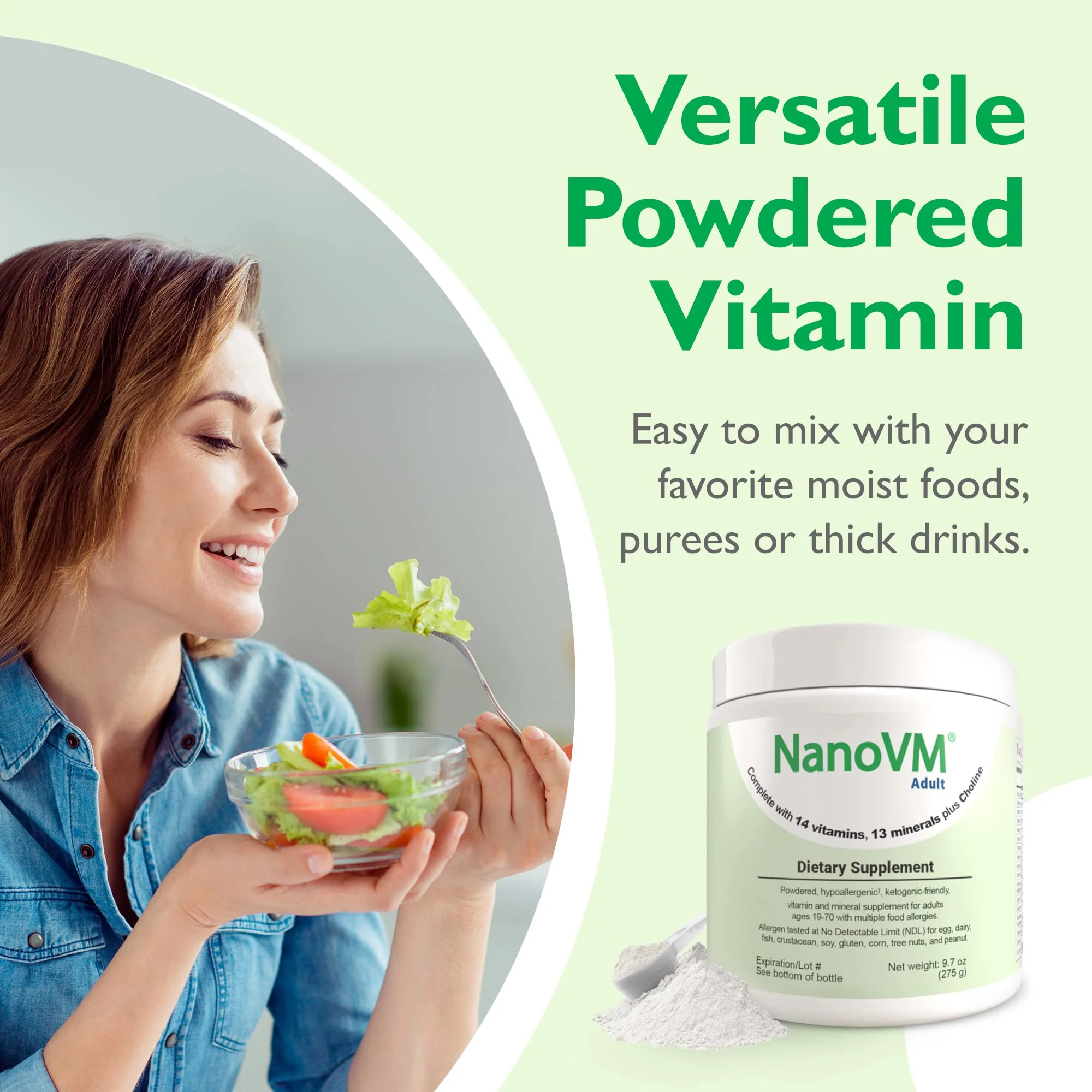 NanoVM Adult Allergen-Free Multivitamin Powder — 13 Vitamins & 13 Minerals, Low-Carb, 275g - Image 16