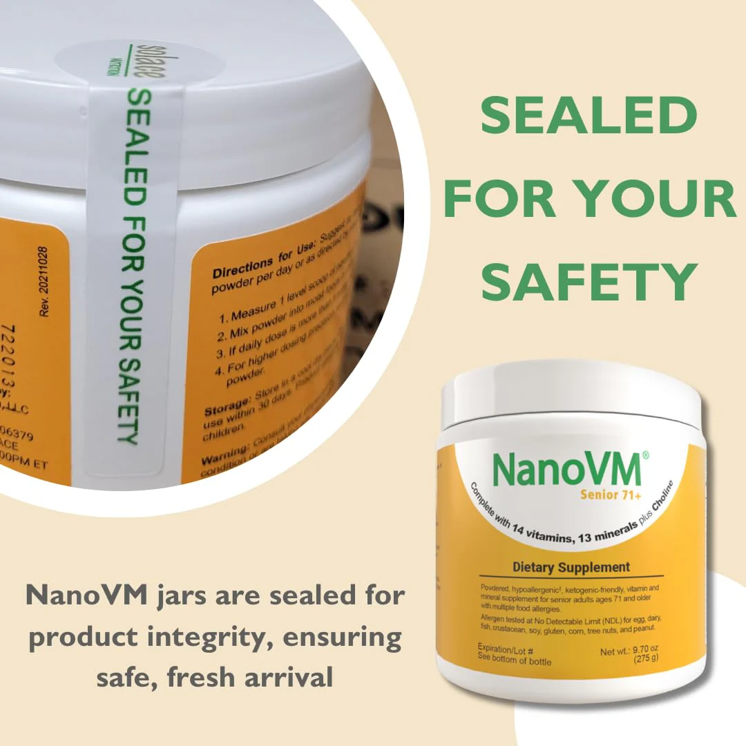 NanoVM Senior 71+ Unflavored Multivitamin Powder | Allergen-Free, Low-Carb (275g) – Solace Nutrition - Image 13