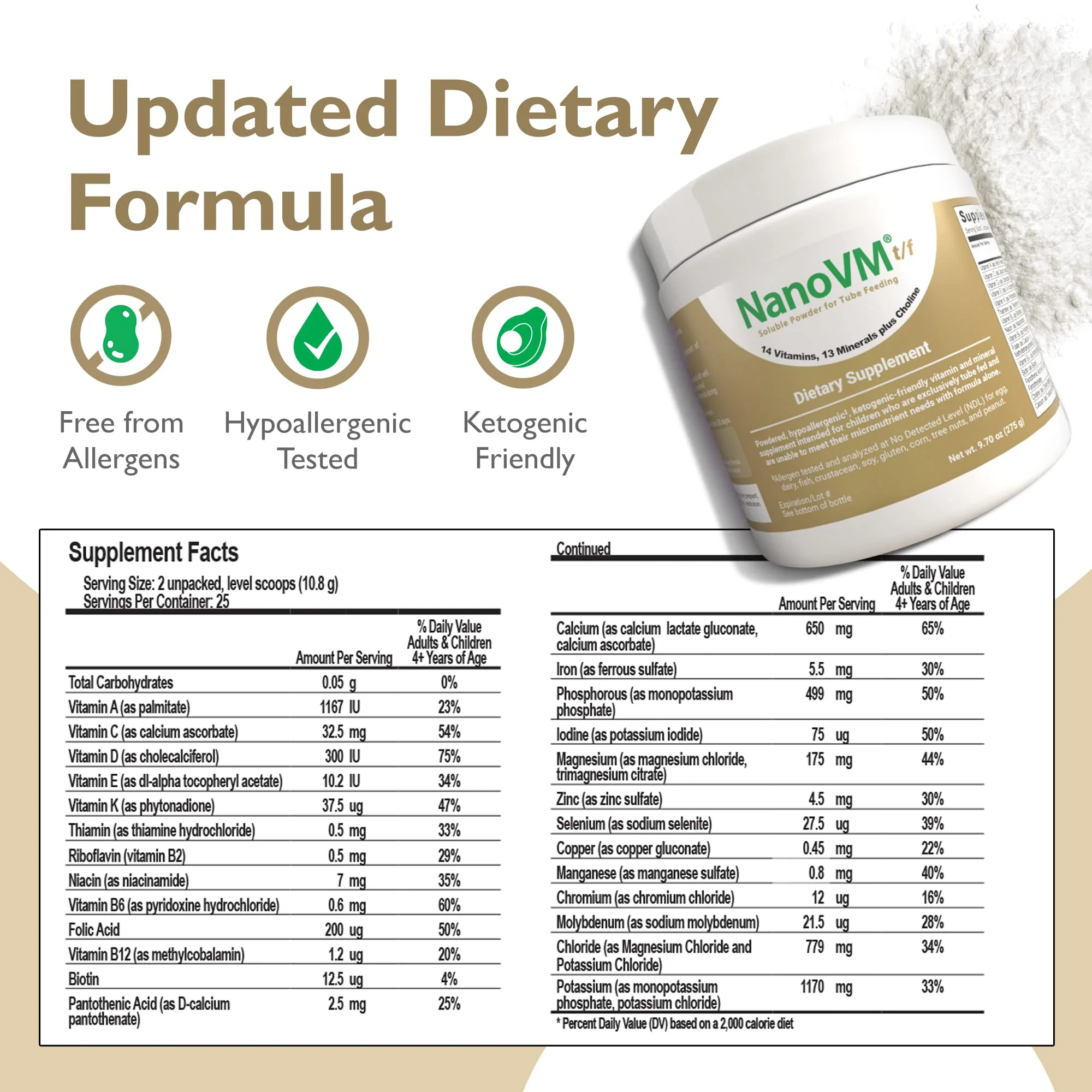 NanoVM t/f – Allergen-Free Kids Multivitamin for Tube Feeding (275g) | Solace Nutrition - Image 2