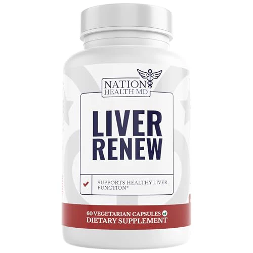 NATION HEALTH MD Liver Renew – Liver Support Detox & Repair with Artichoke, Milk Thistle, Dandelion & Turmeric