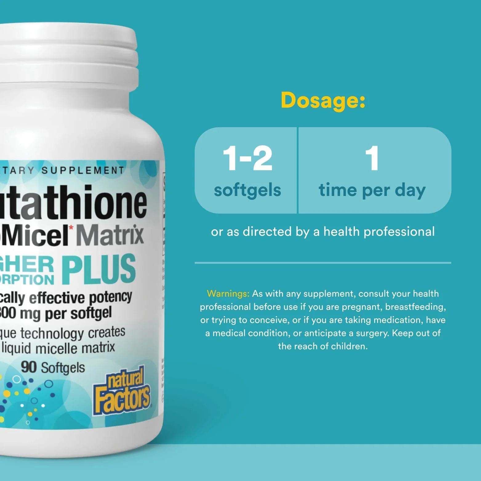 Natural Factors Glutathione LipoMicel Matrix 300 mg – 90 Softgels - Image 3