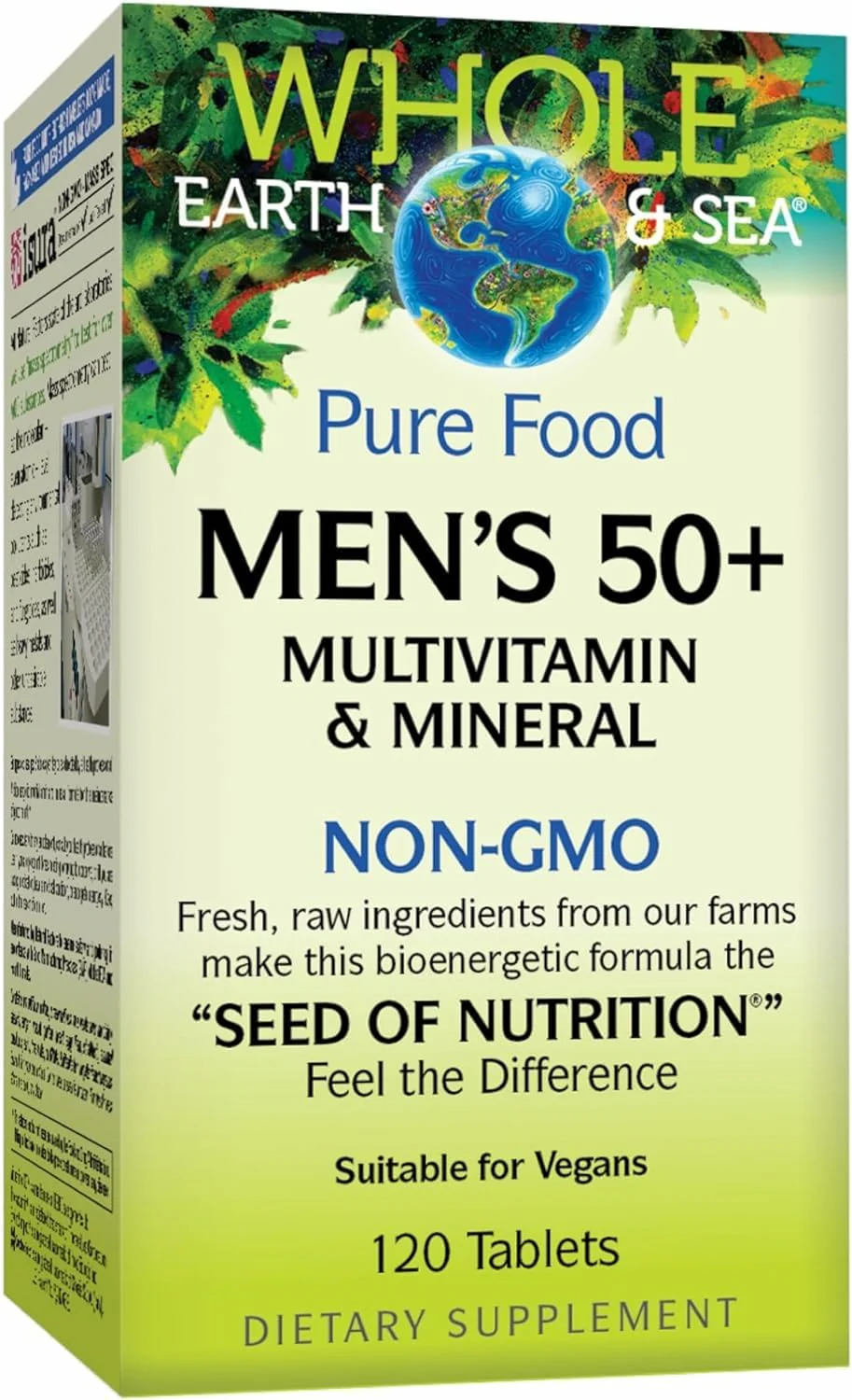 Natural Factors Whole Earth & Sea Men's 50+ Multivitamin & Mineral – Brain Health & Immune Support, Vegan, 120 Tablets - Image 12