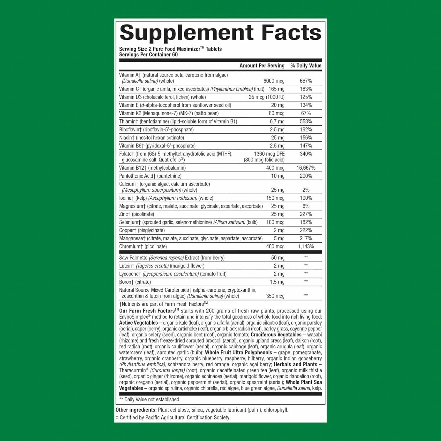 Natural Factors Whole Earth & Sea Men's 50+ Multivitamin & Mineral – Brain Health & Immune Support, Vegan, 120 Tablets - Image 5