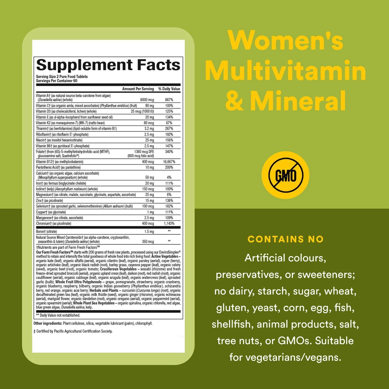 Natural Factors Whole Earth & Sea Women's Multivitamin & Mineral – Vegan, 120 Tablets - Image 15