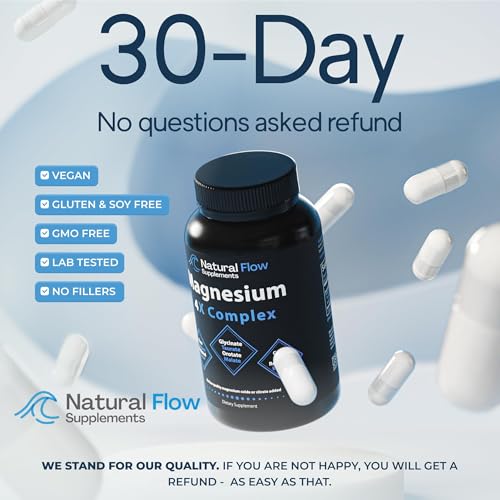 Natural Flow 4X Magnesium Supplement – Glycinate, Taurate, Malate & Orotate | 120 Capsules - Image 6