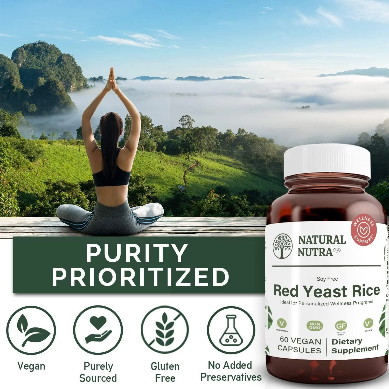 Natural Nutra Red Yeast Rice Extract 600 mg, 120 Capsules (2-Pack) – Gluten Free - Image 4