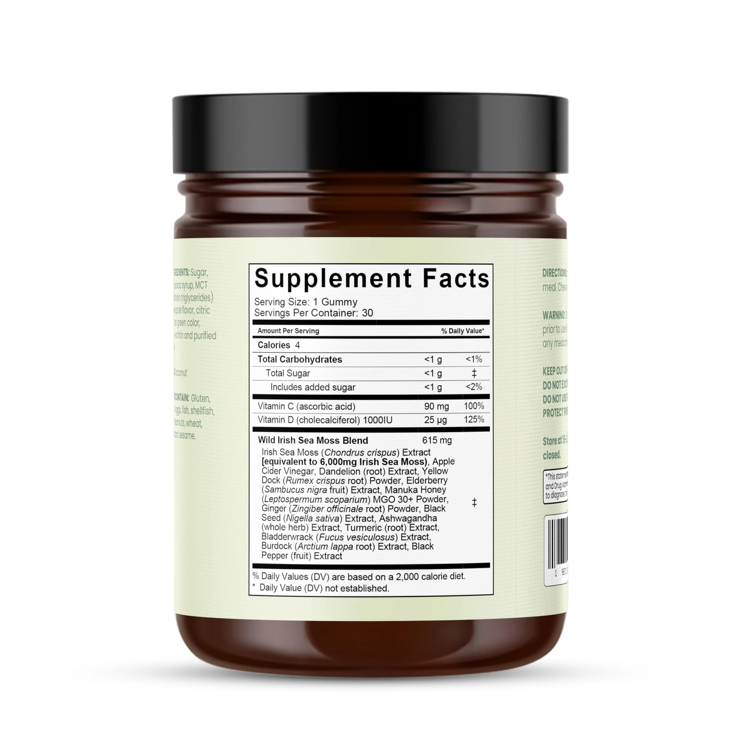 Natural Rems Sea Moss Gummies 16-in-1 with Ashwagandha, Black Seed Oil & Turmeric – Green Apple - Image 15