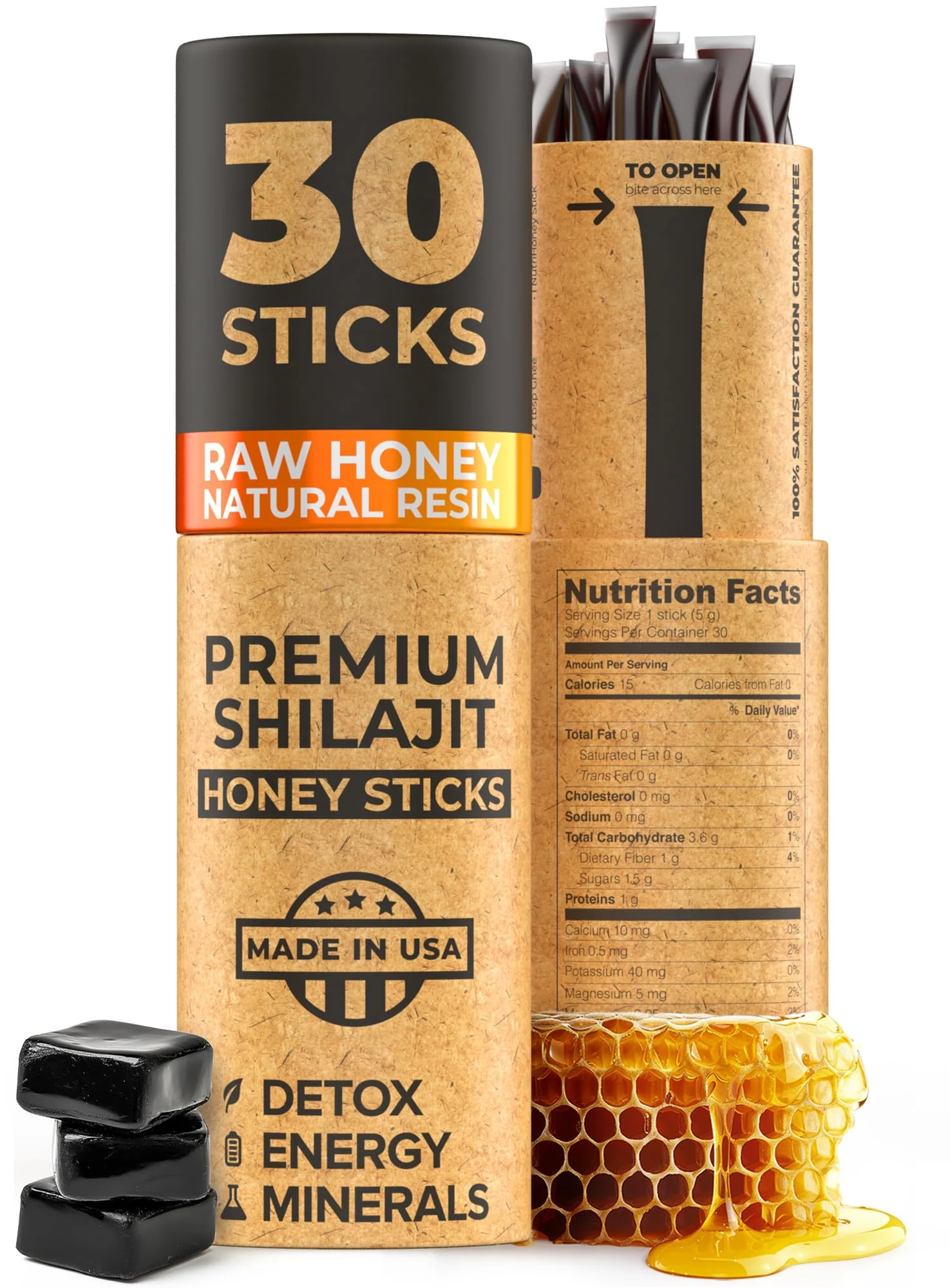 NATURAL SHILAJIT Honey Sticks – Shilajit Resin with Raw Honey, Fulvic Acid & Minerals (30 Sticks) - Image 10