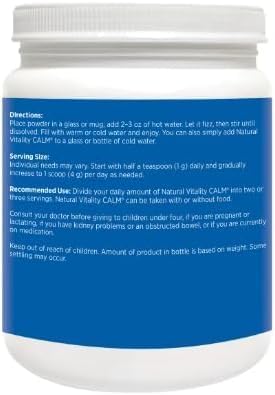 Natural-Vitality Calm Magnesium Citrate Powder – Raspberry Lemon, 20 oz | Vegan & Non-GMO - Image 2