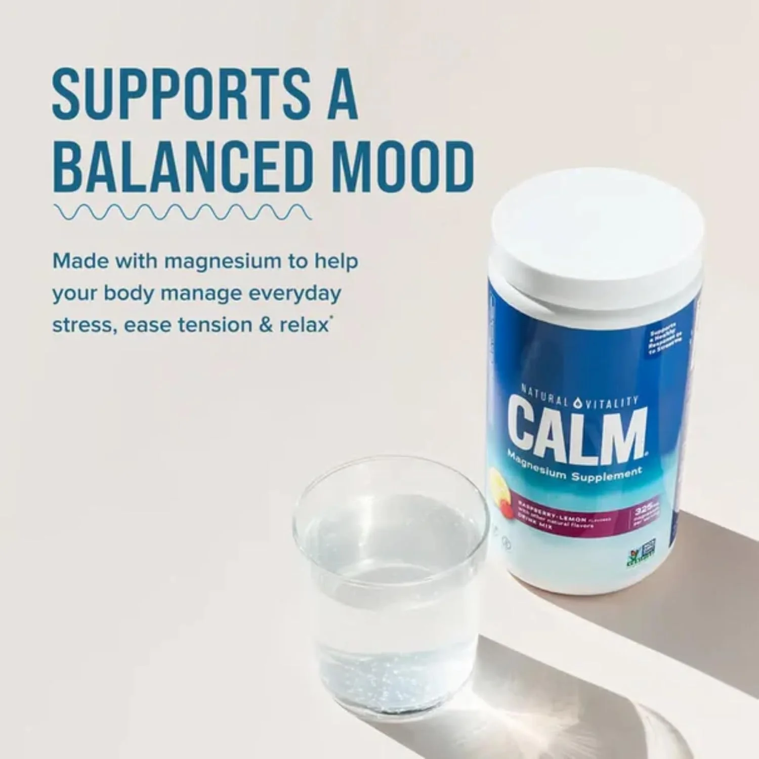 Natural-Vitality Calm Magnesium Citrate Powder – Raspberry Lemon, 20 oz | Vegan & Non-GMO - Image 3