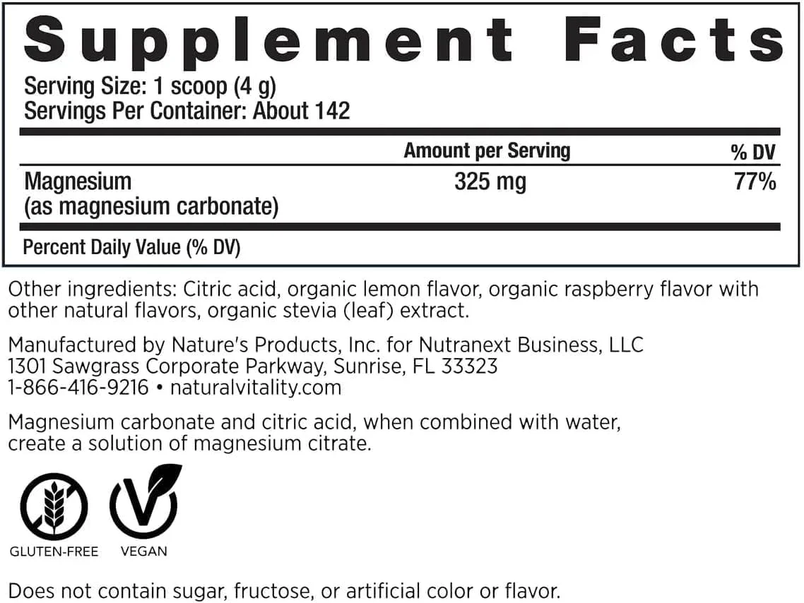 Natural-Vitality Calm Magnesium Citrate Powder – Raspberry Lemon, 20 oz | Vegan & Non-GMO - Image 6