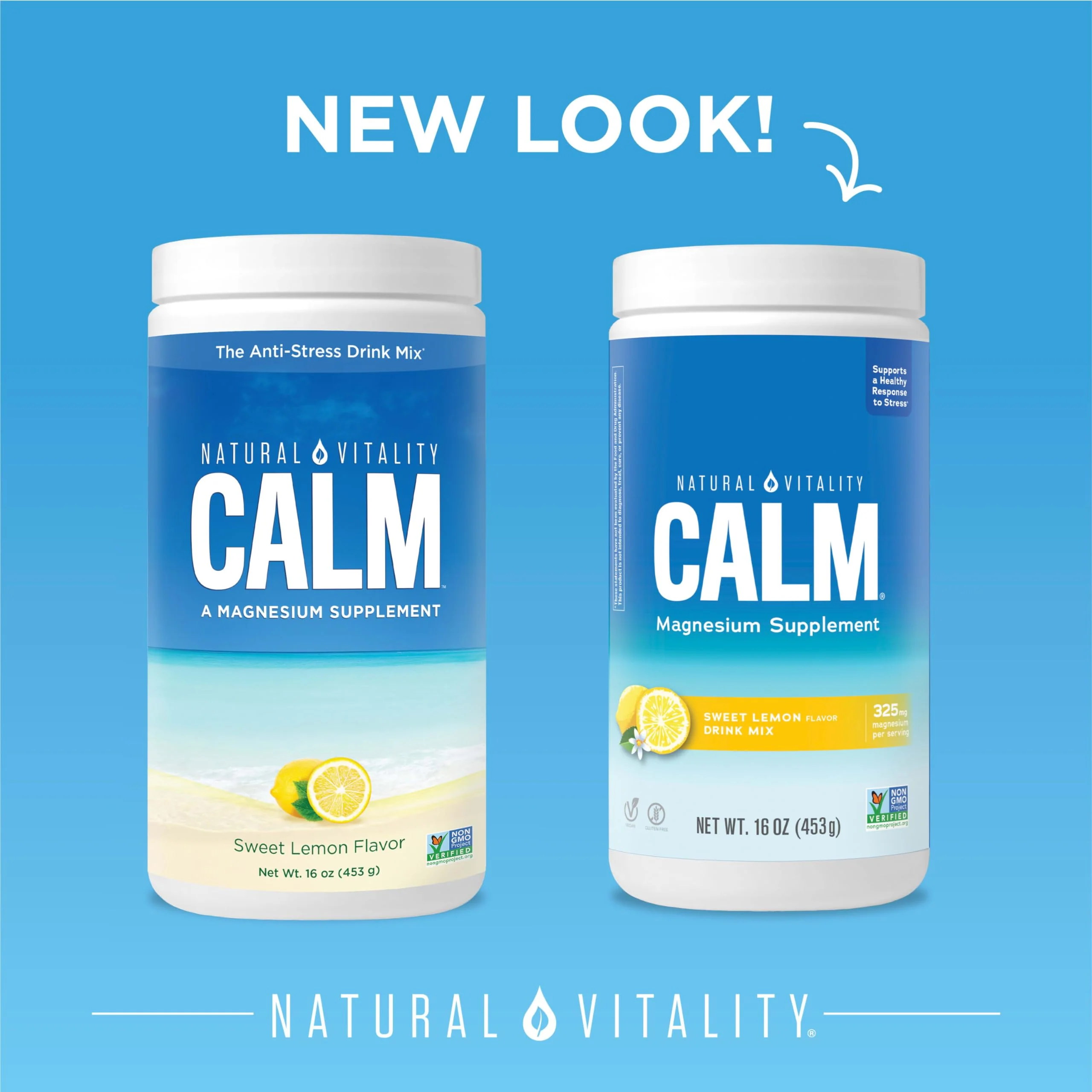 Natural Vitality CALM Magnesium Drink Mix – Lemon, 16 oz | Gluten Free, Vegan - Image 2