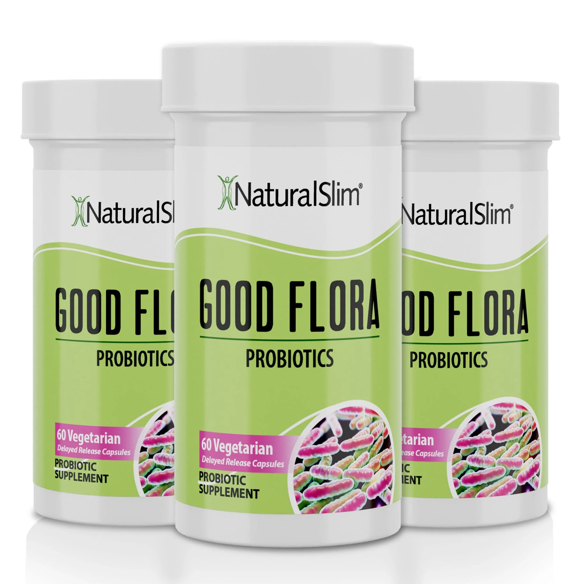 NaturalSlim Good Flora Probiotic - Gentle 7-Strain Digestive Support (60 Veg Caps, 3-Pack) - Image 10