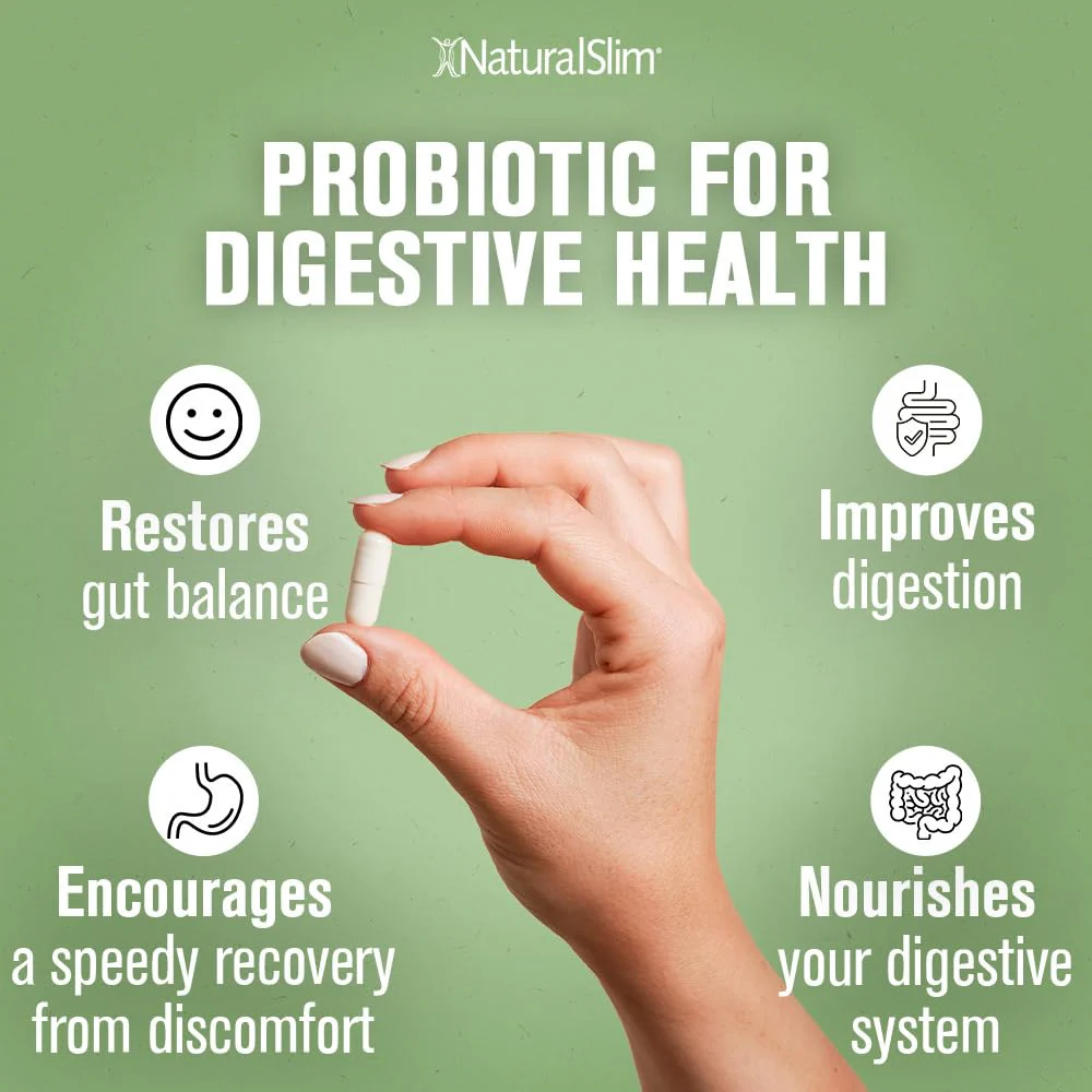 NaturalSlim Good Flora Probiotic - Gentle 7-Strain Digestive Support (60 Veg Caps, 3-Pack) - Image 13
