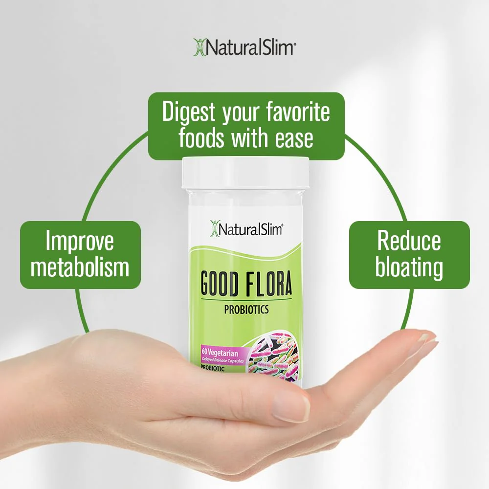 NaturalSlim Good Flora Probiotic - Gentle 7-Strain Digestive Support (60 Veg Caps, 3-Pack) - Image 14