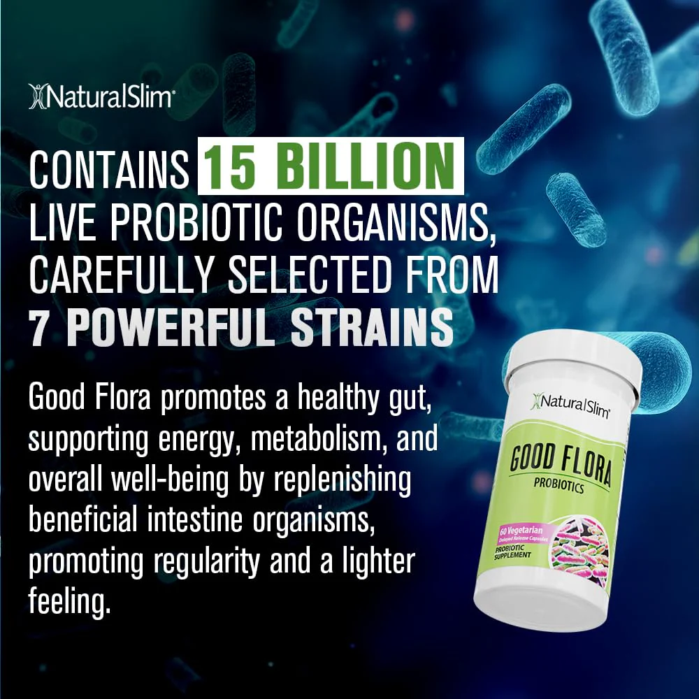 NaturalSlim Good Flora Probiotic – Gentle 7-Strain Formula, 60 Vegetarian Capsules (2-Pack) - Image 17