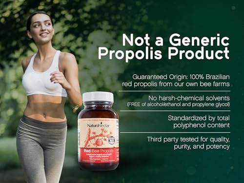 NaturaNectar Red Bee Propolis Capsules – NSF Certified, Gluten-Free (60pcs) - Image 7