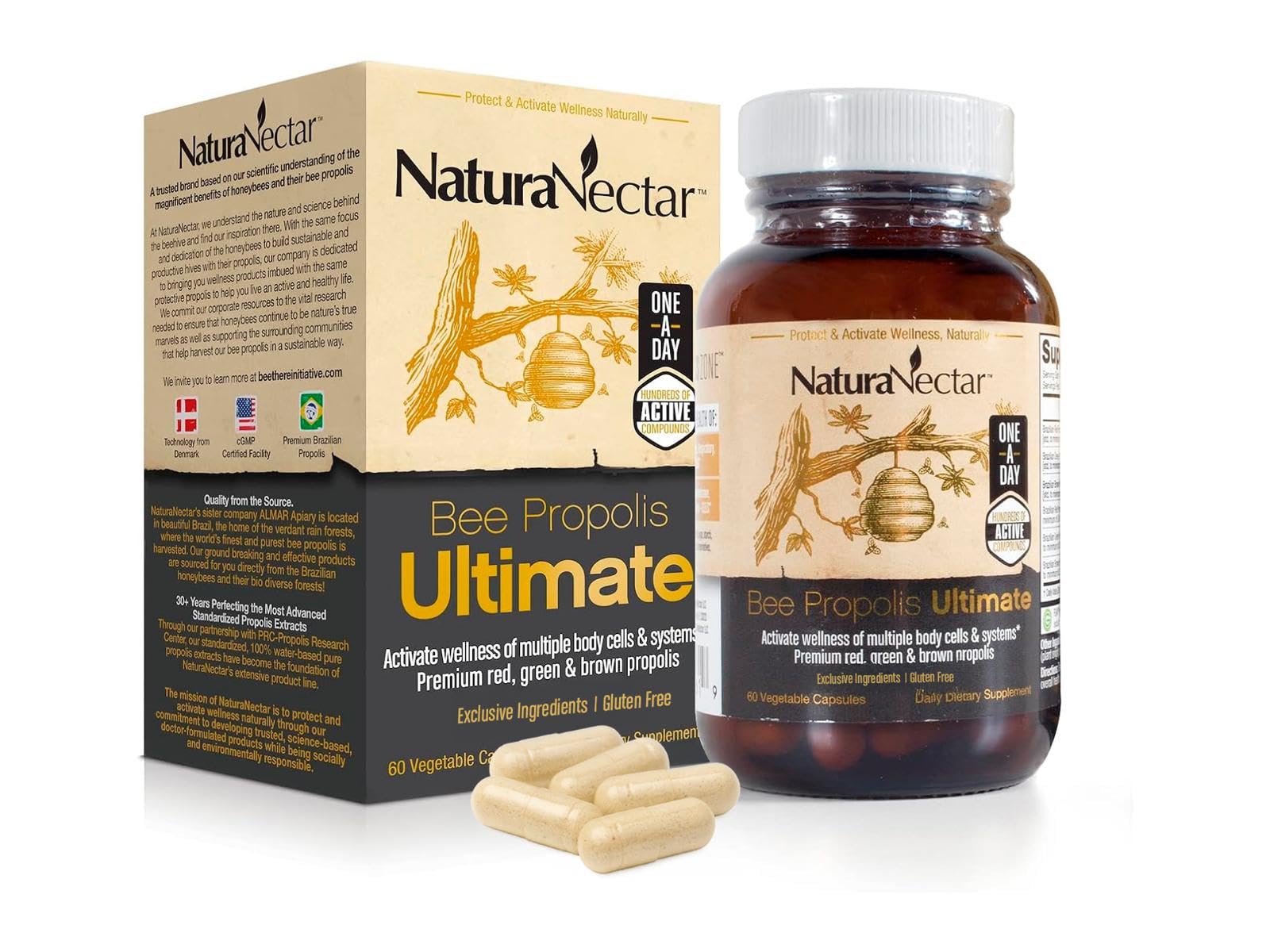 NaturaNectar Ultimate Bee Propolis Capsules - NSF Certified, Gluten-Free (60pcs) - Image 8