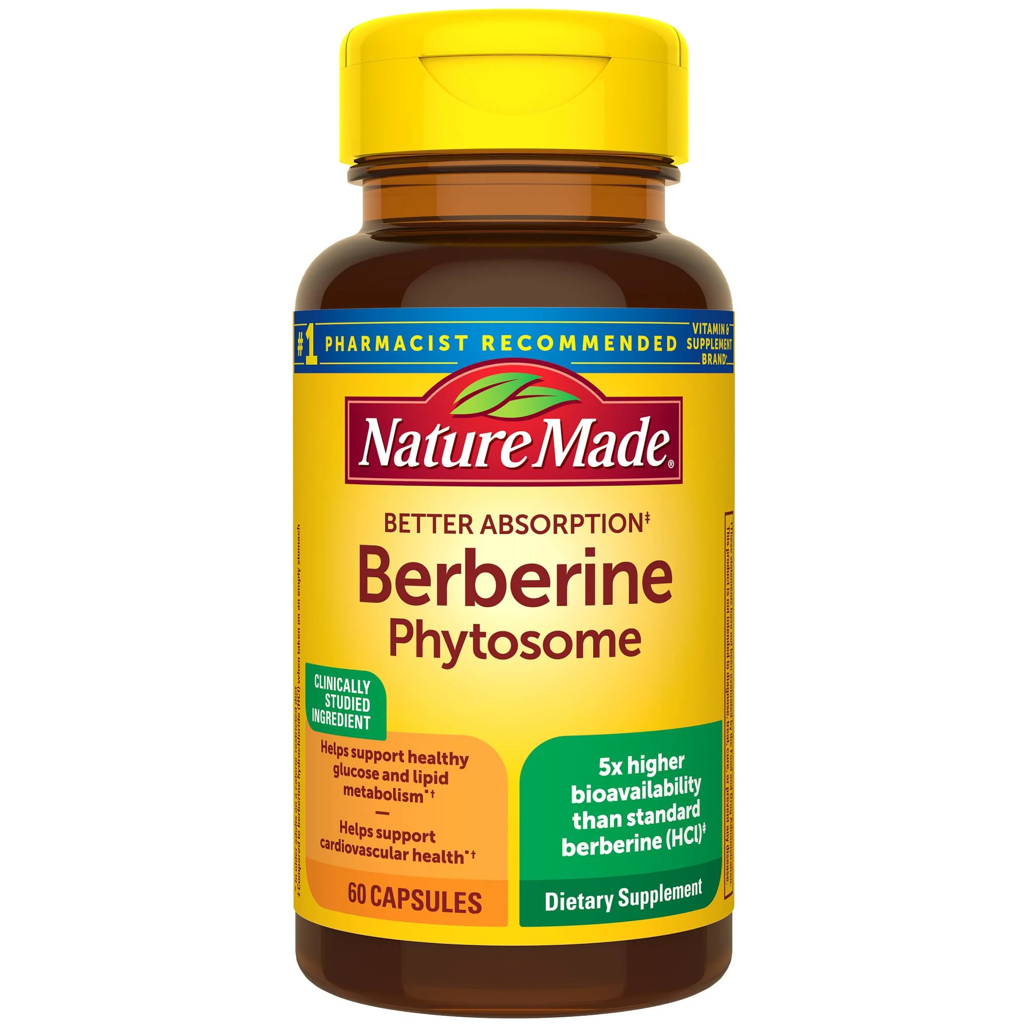 Nature Made Better Absorption Berberine Phytosome Capsules – 1100 mg Daily, 60 Capsules - Image 8