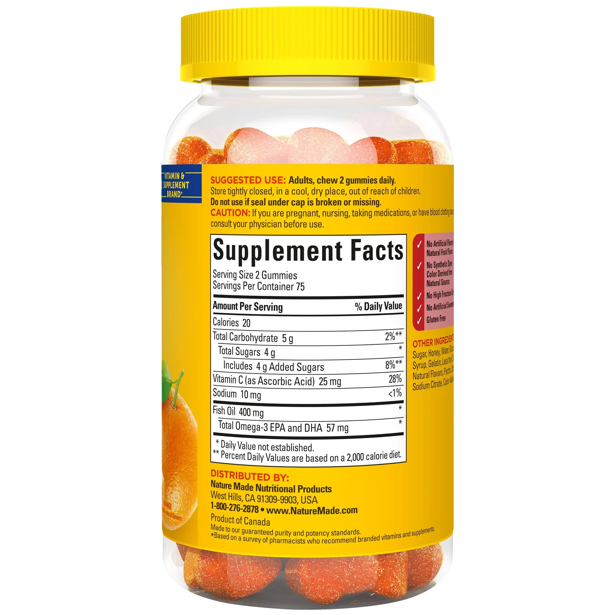 Nature Made Fish Oil Omega-3 Gummies - Heart Health (150 Count, 75-Day Supply) - Image 7