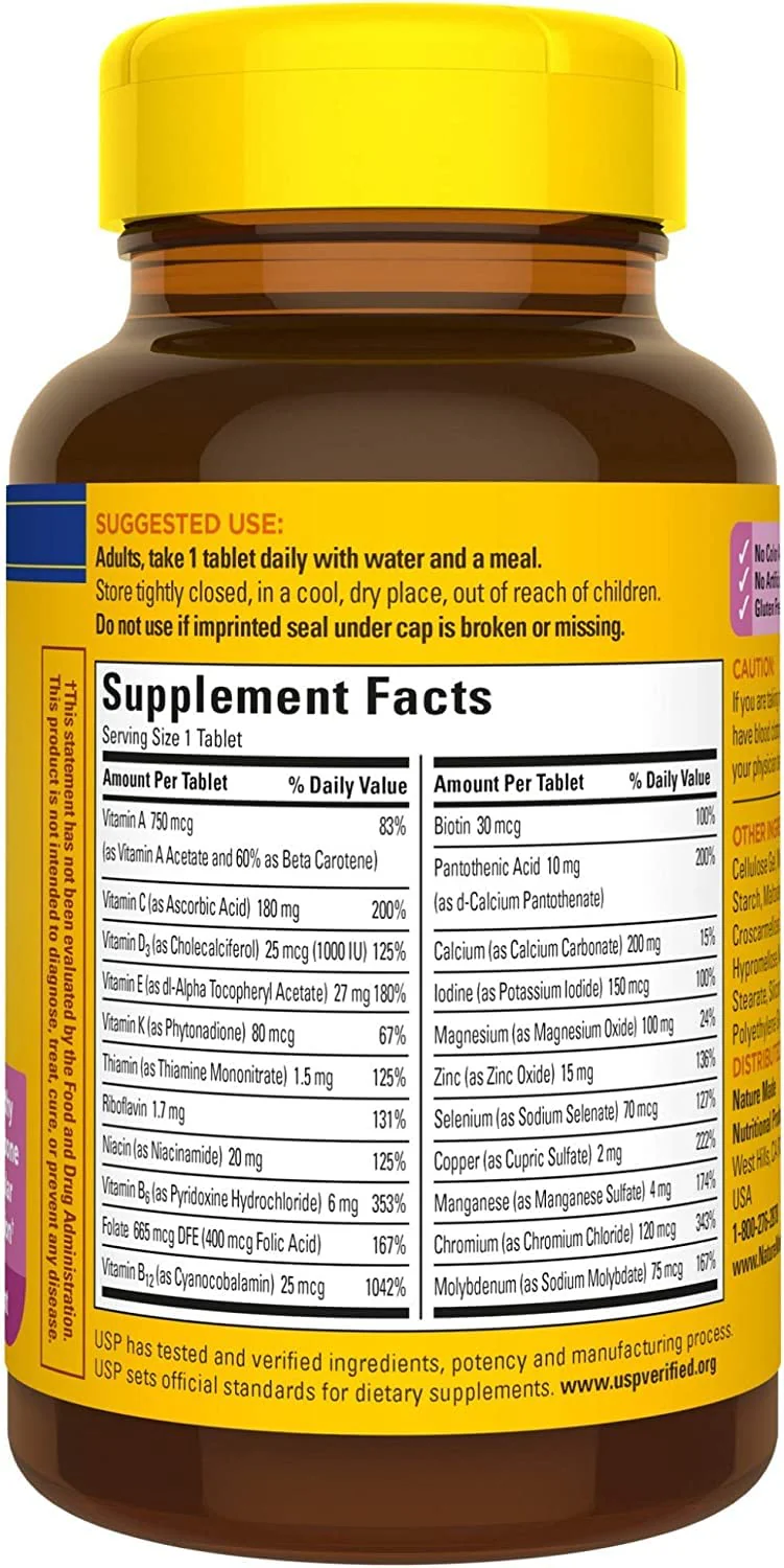 Nature Made Multi for Her 50+ Vitamin/Mineral Tablets 90 ea — Pack of 4 - Image 6
