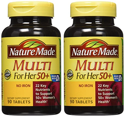 Nature Made Multi For Her 50+ Vitamin & Mineral Tabs – 90 ct Pack of 2 - Image 2