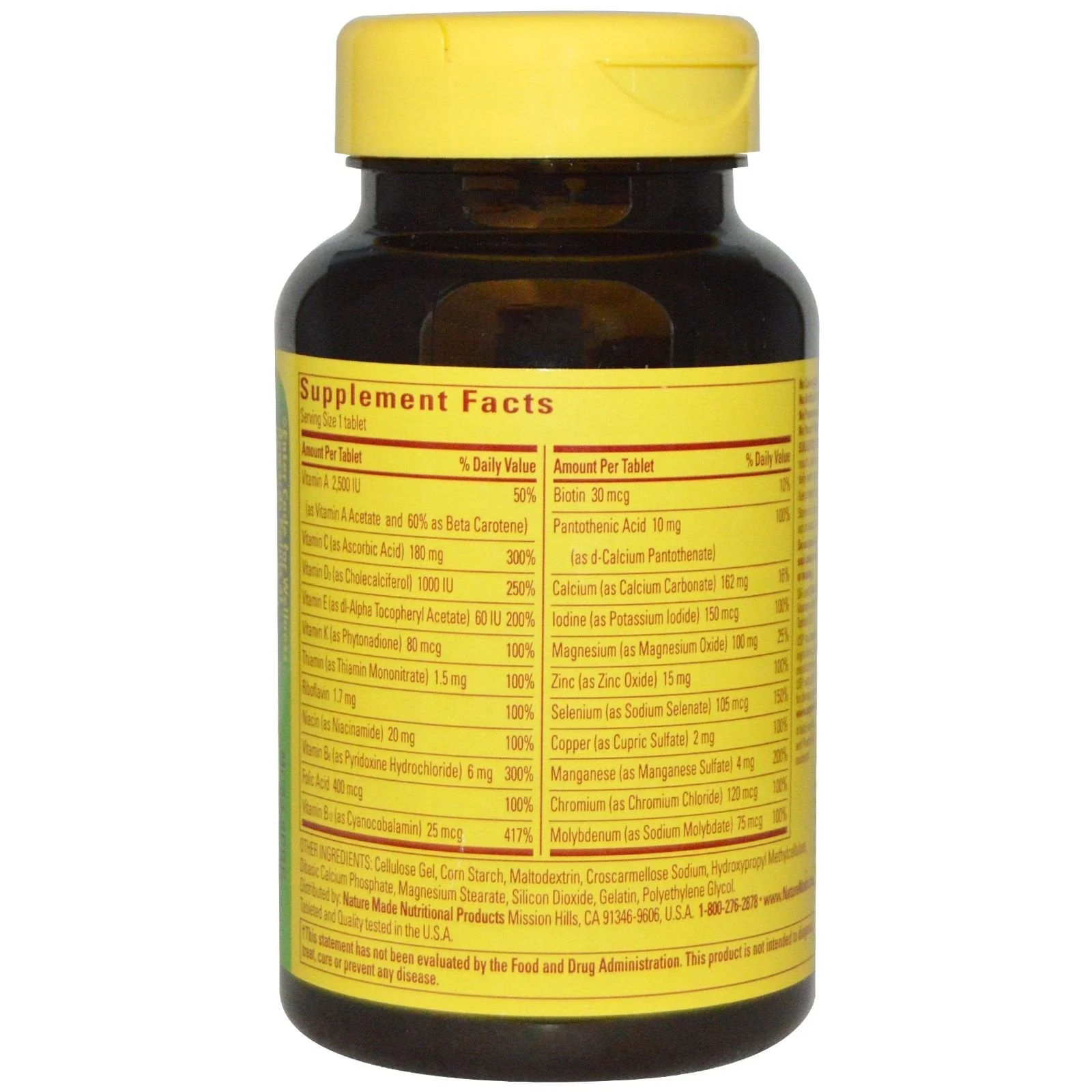 Nature Made Multi for Him 50+ – 90 Tablets per Bottle x 4 Pack | Iron-Free - Image 2