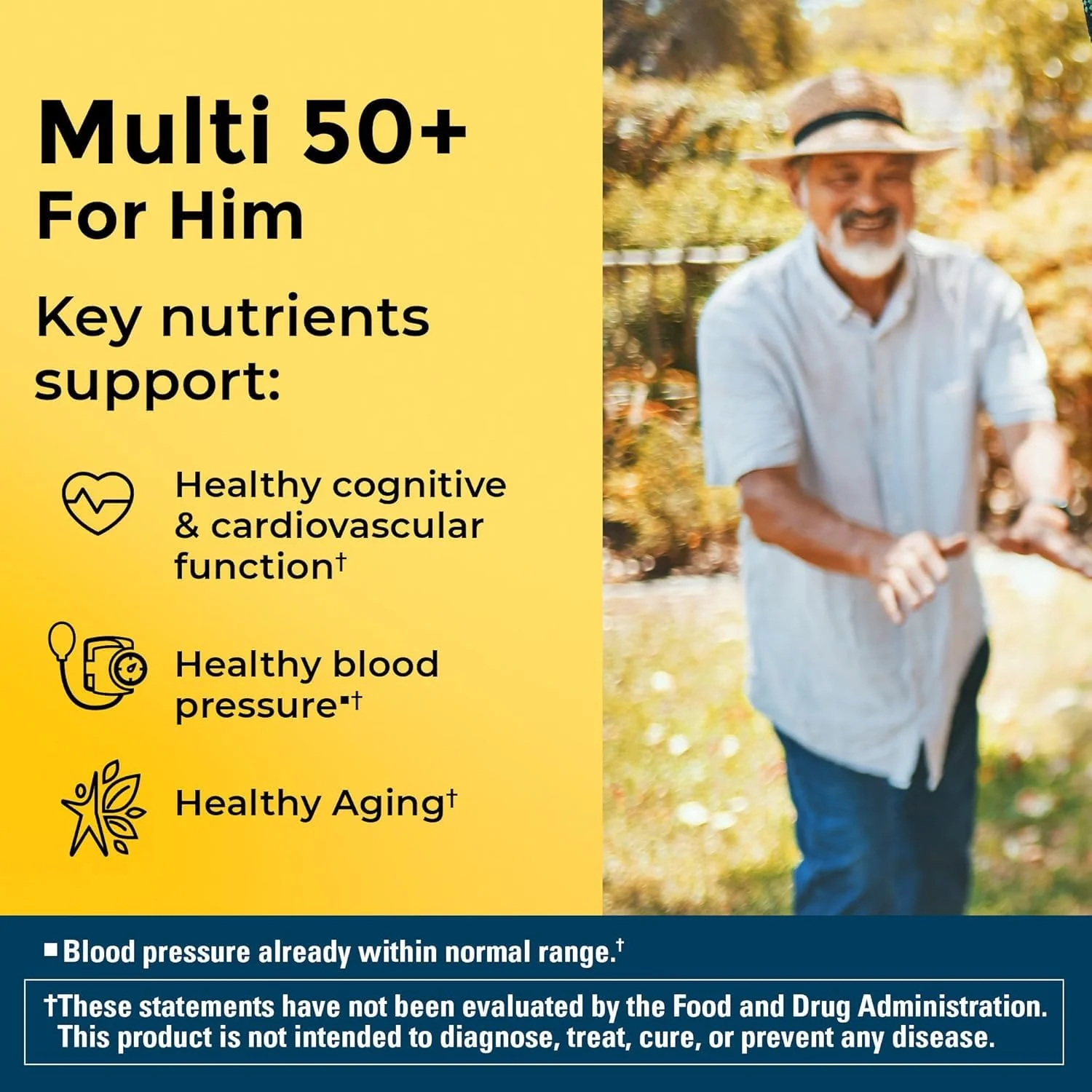 Nature Made Multi for Him 50+ – 90 Tablets per Bottle x 4 Pack | Iron-Free - Image 7