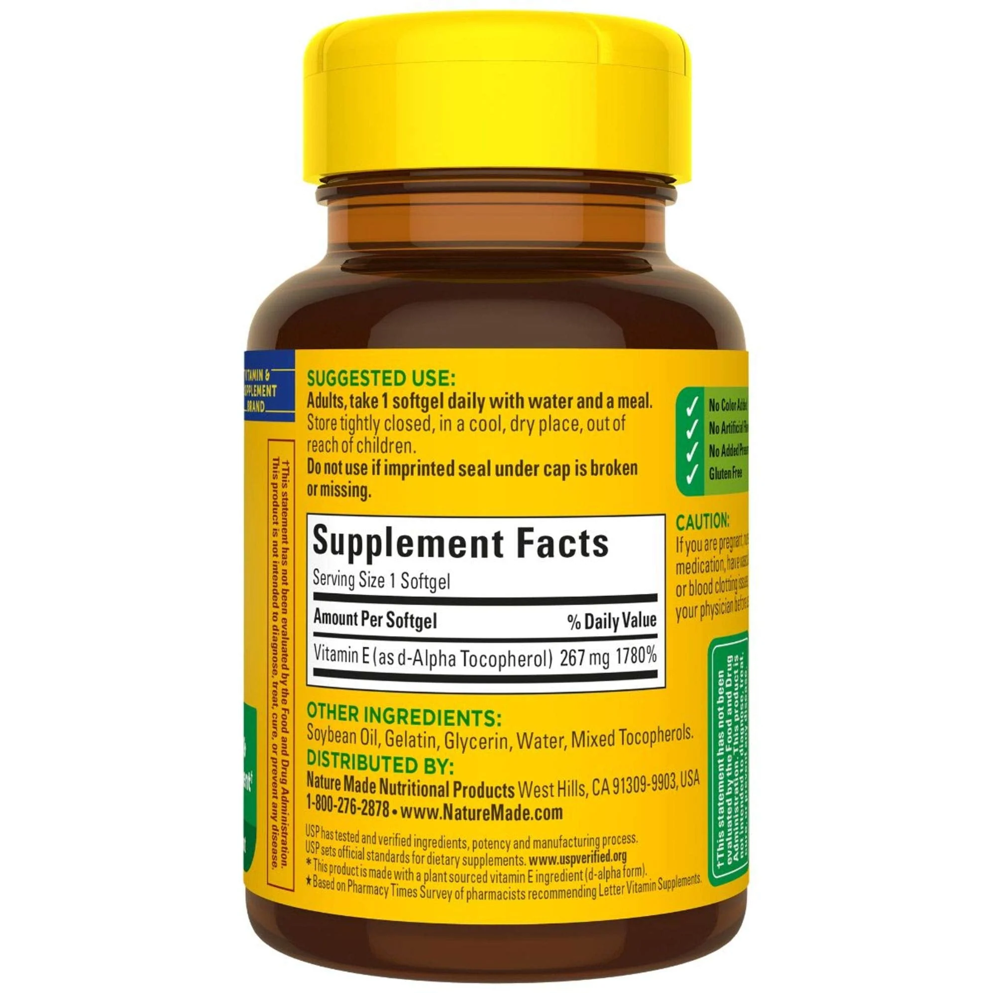 Nature Made Plant Sourced Vitamin E 267 mg (400 IU) d-Alpha Softgels – 3-Pack, 100 Softgels Each - Image 22