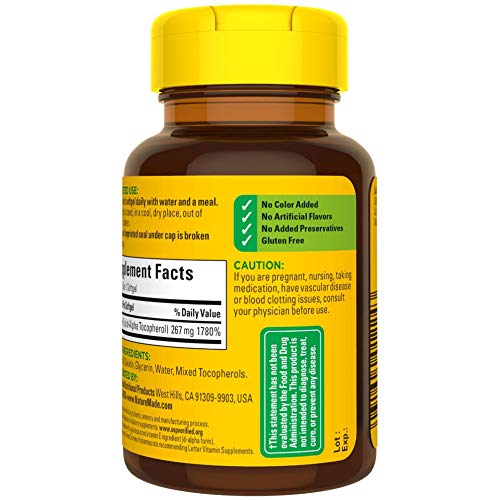 Nature Made Plant Sourced Vitamin E 267 mg (400 IU) d-Alpha Softgels – 3-Pack, 100 Softgels Each - Image 23