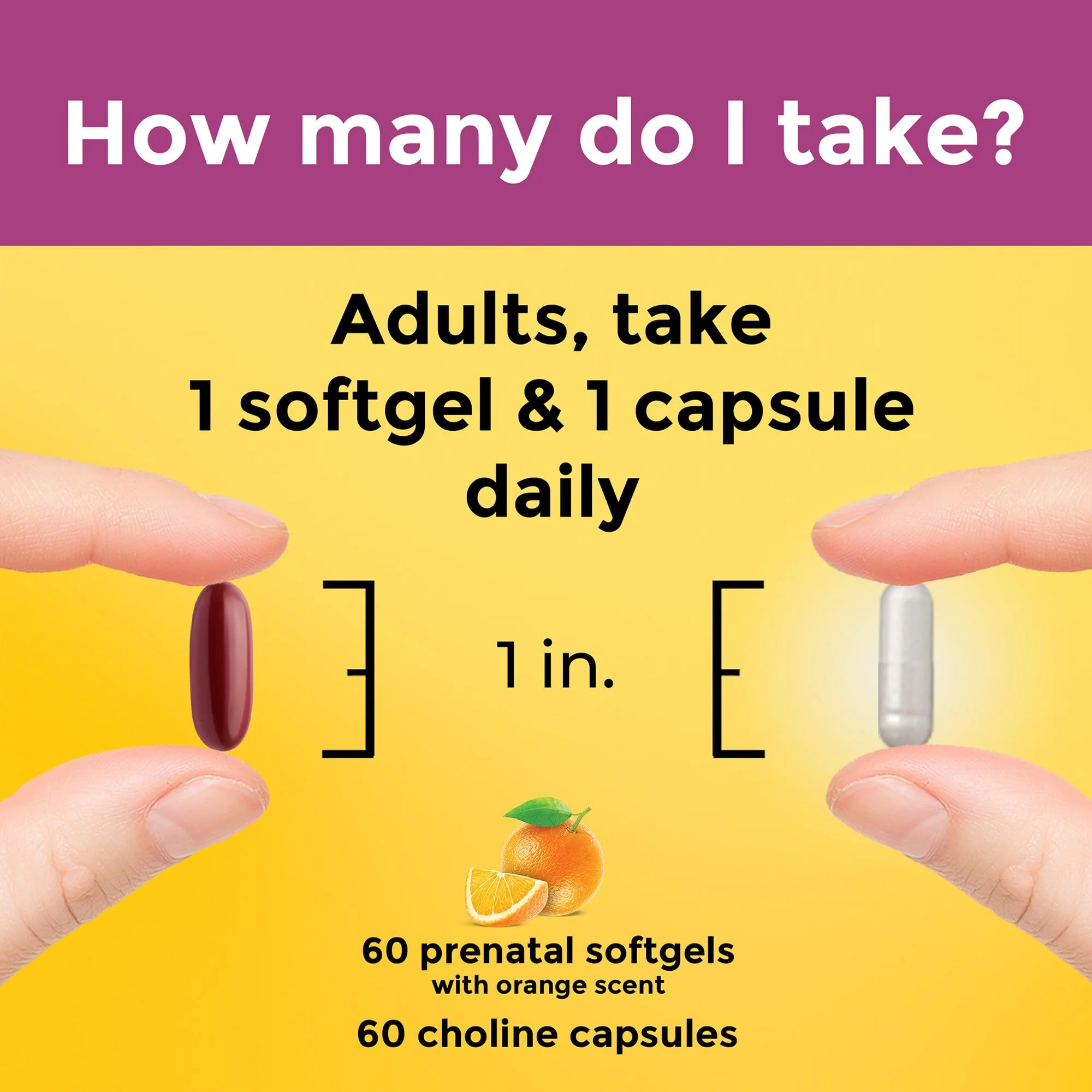 Nature Made Prenatal Vitamin Softgels + Choline Capsules – 60 Day Supply, Folic Acid + DHA - Image 5
