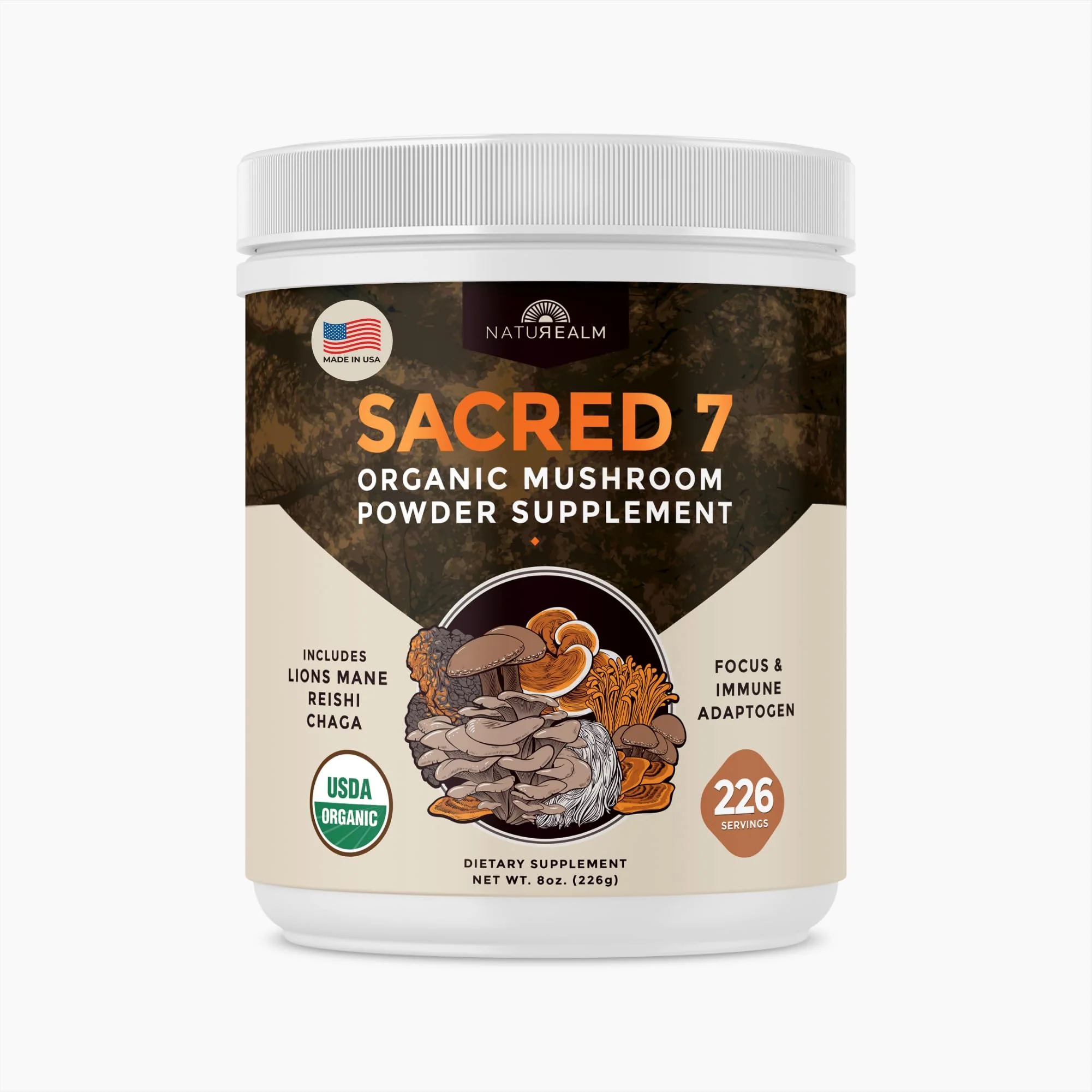 Naturealm Sacred 7 Mushroom Powder – 7-in-1 Blend (7 Month Supply) for Immune Support, Focus & Energy | Coffee Enhancer - Image 10