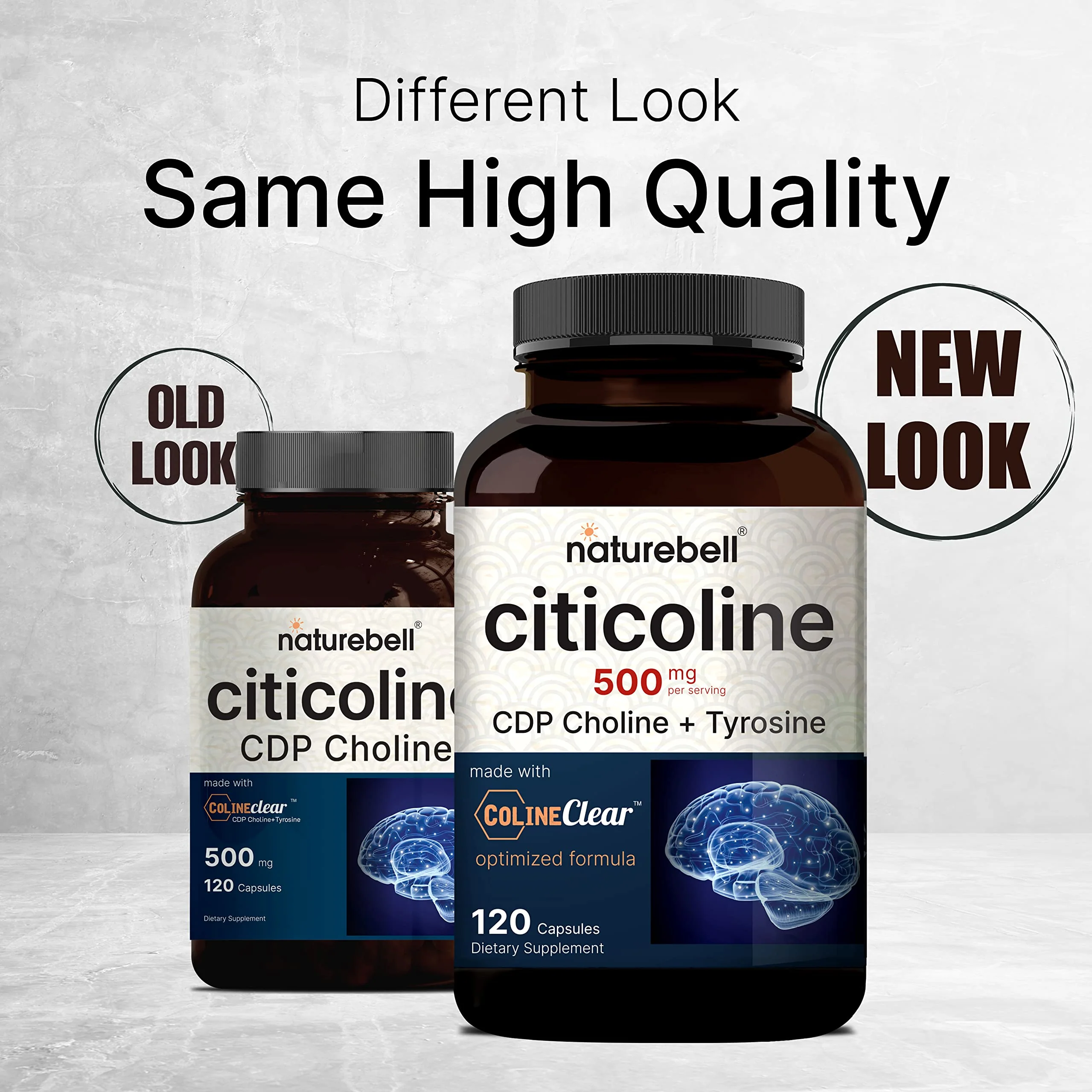 NatureBell Citicoline 500mg + Tyrosine 50mg – 120 Capsules | Dual Action Brain Support - Image 2