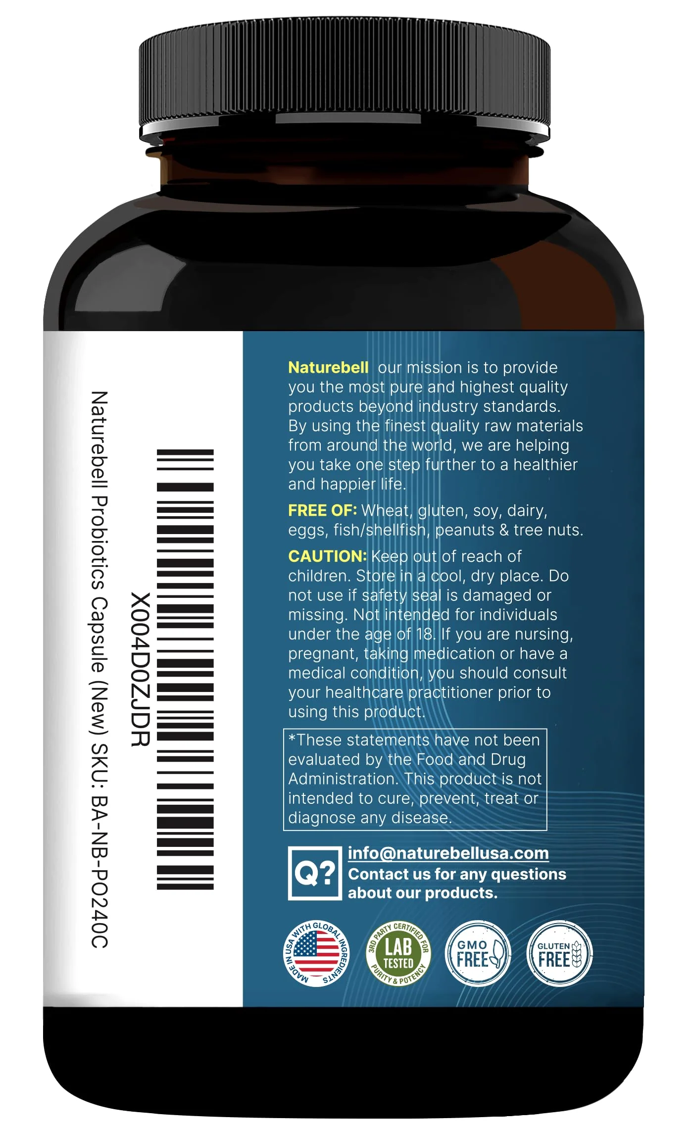 NatureBell Probiotic 200B CFU – 40 Strains | 240 Veggie Capsules - Image 8