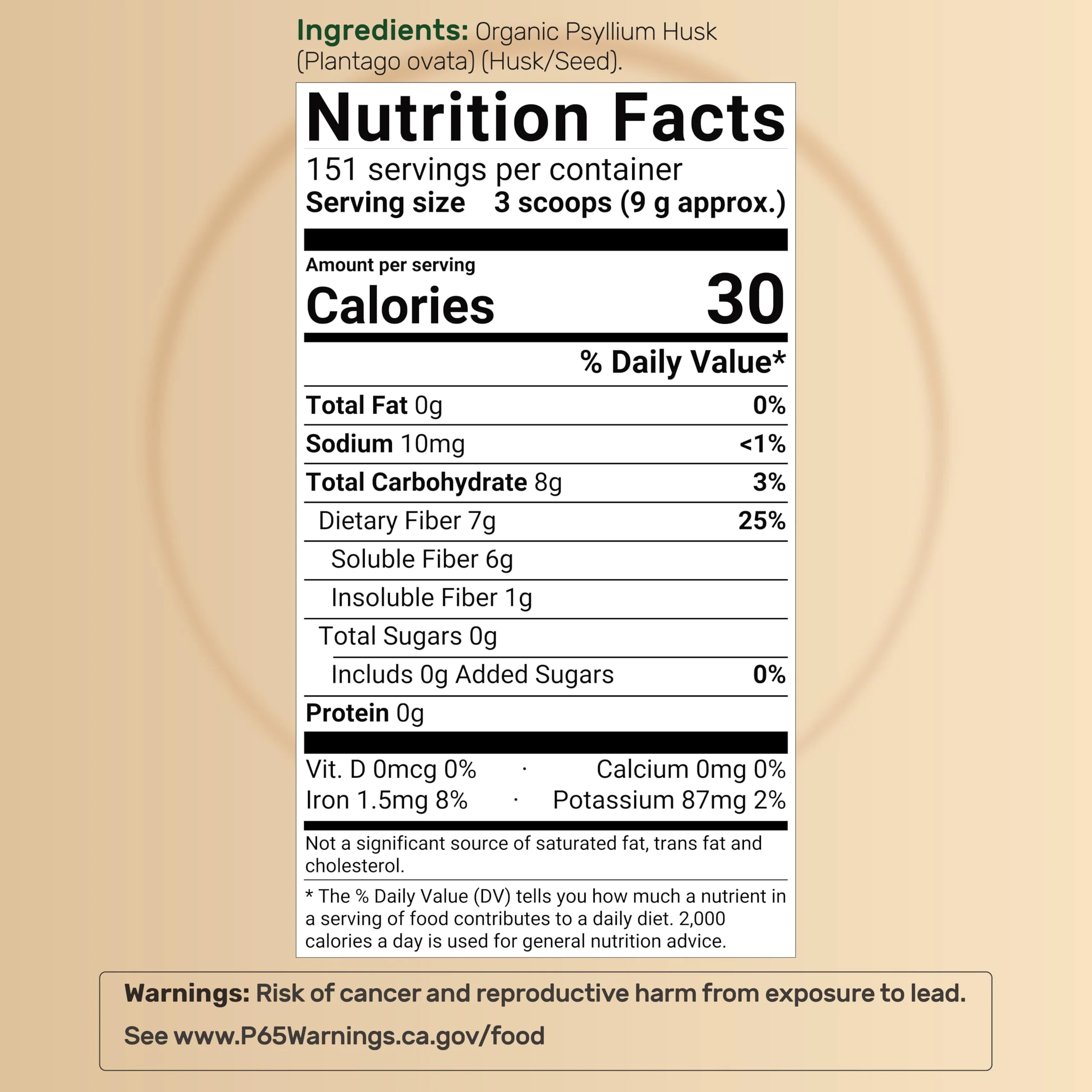 NatureBell Psyllium Husk Fiber Powder – 9,000mg per Serving, 3lb (48oz) – Organic Soluble Fiber for Digestive & Gut Health, Plant-Based, Unflavored, Non-GMO, Gluten-Free - Image 2